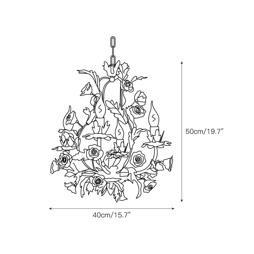 Ceramic Rose Chandelier