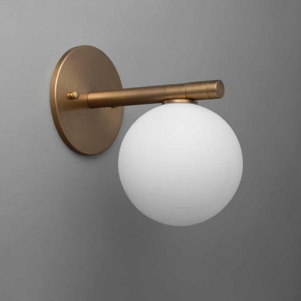 Glorica Glass Wall Sconce - Frosted Globe Light