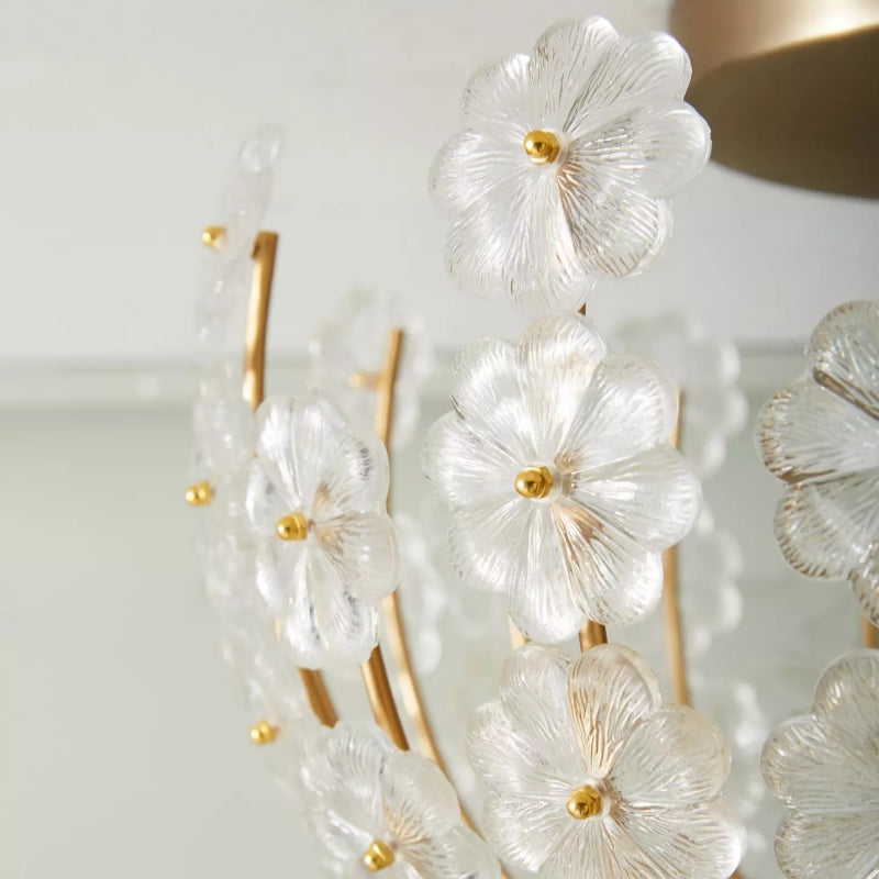Petala Artistic Metal Semi Flush Ceiling Lamp – Statement Glass Fixture for Home Interiors