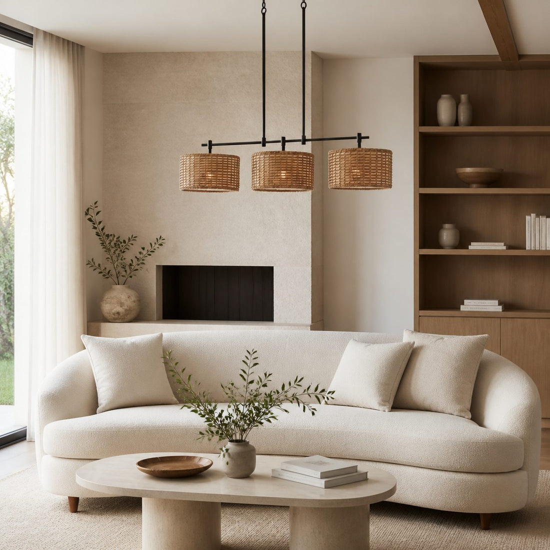Ravelo Rustic Drum Pendant Light with Sculptural Metal Design for Dining and Living Spaces