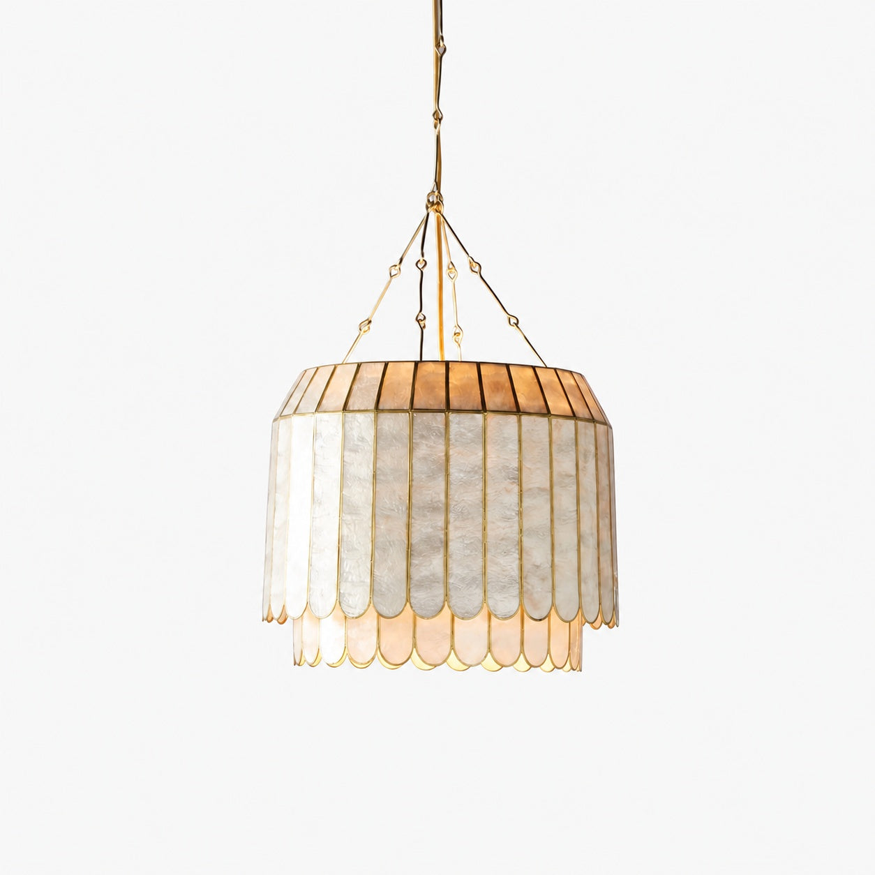 Lumica Capiz Faceted Pendant Light - Elegant Natural Shell Design