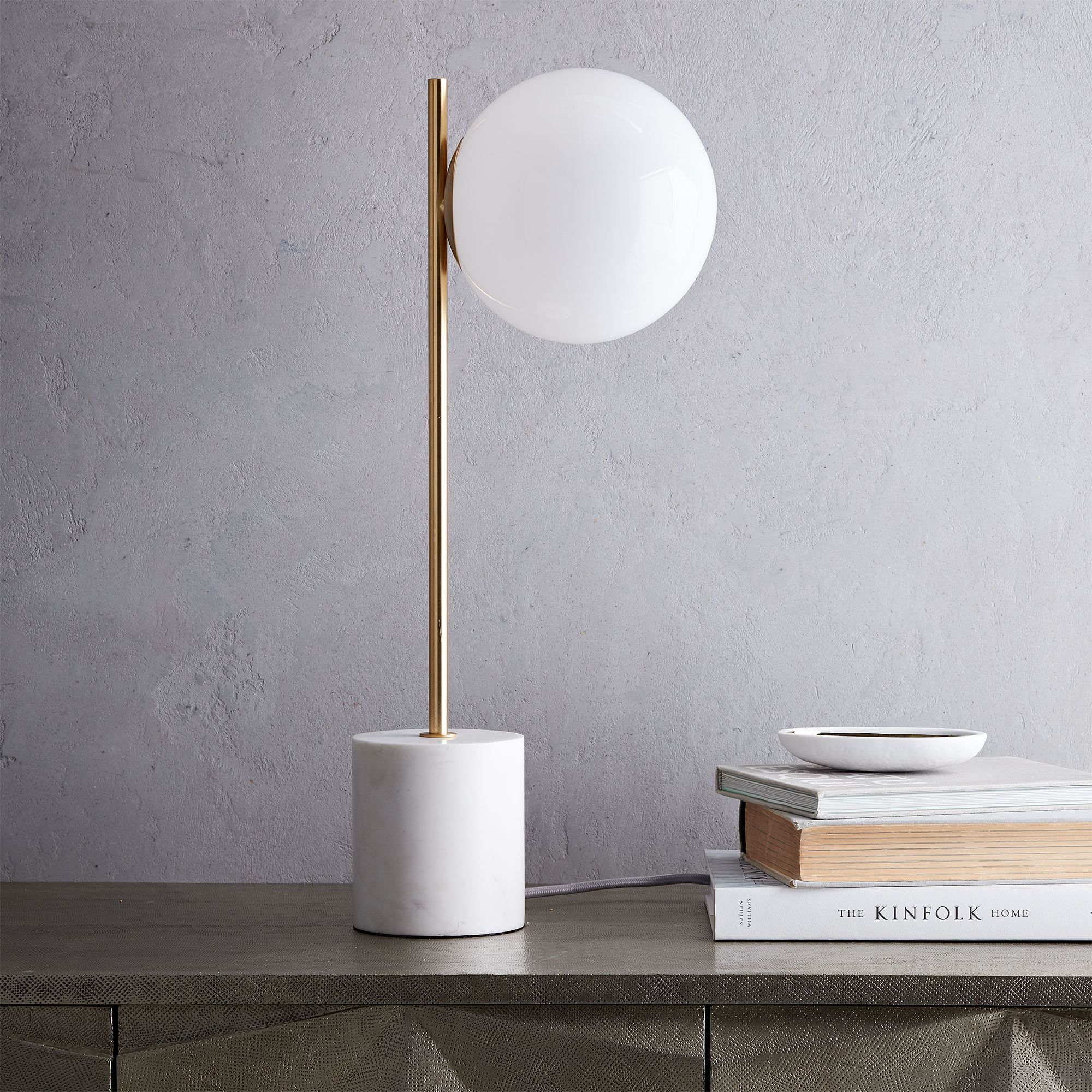 Sphere Alessora Table Lamp - Modern Marble Metal Desk Light