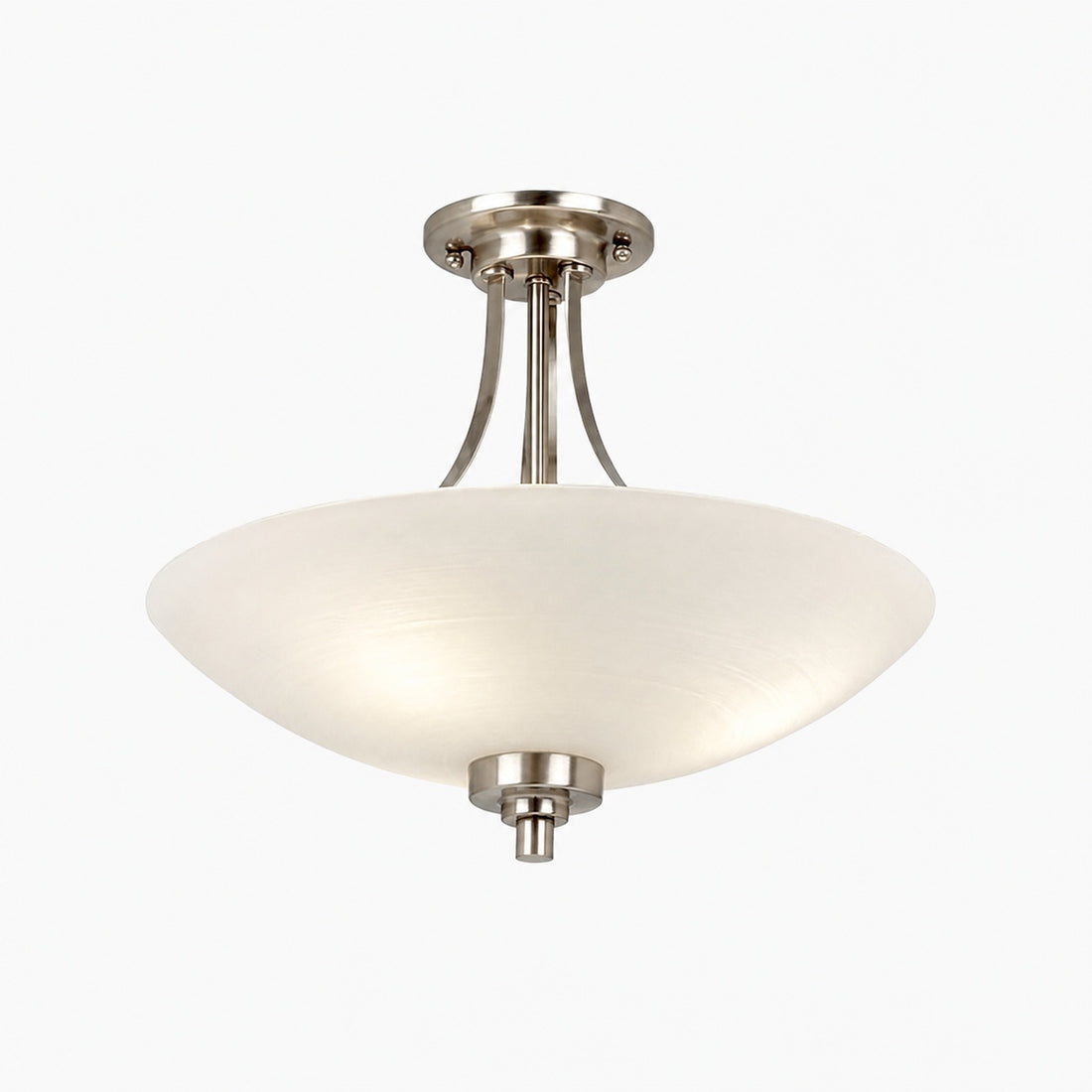 Lunetal Timeless Three-Arm Structure Semi Flush Chandelier – Vintage Pendant Light for Bedroom or Entry