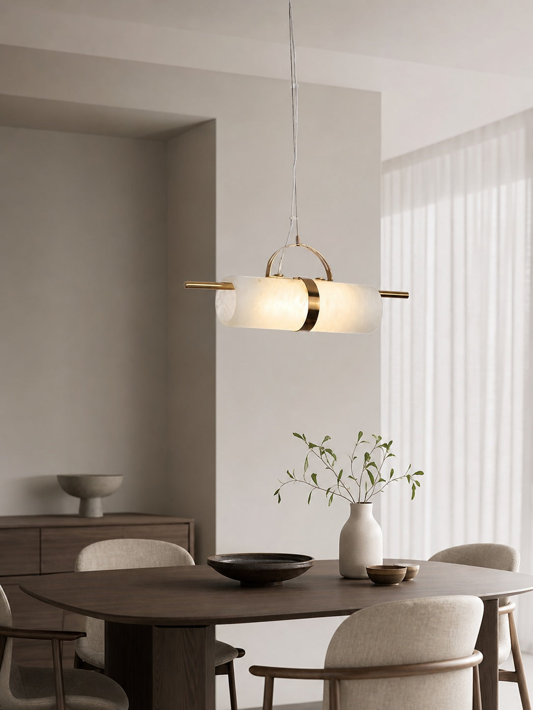 Mini Cylindrical Alabaster Pendant Light