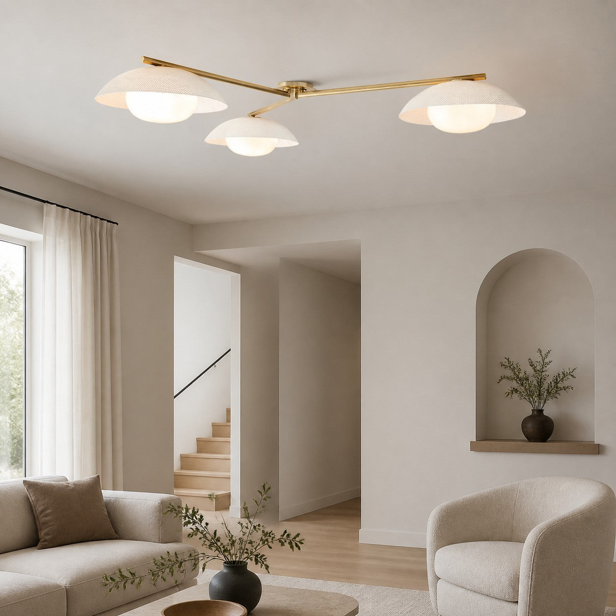 Elorina 3-Light Flush Mount Glass/Metal Ceiling Light - A Stylish Fixture for Modern Spaces