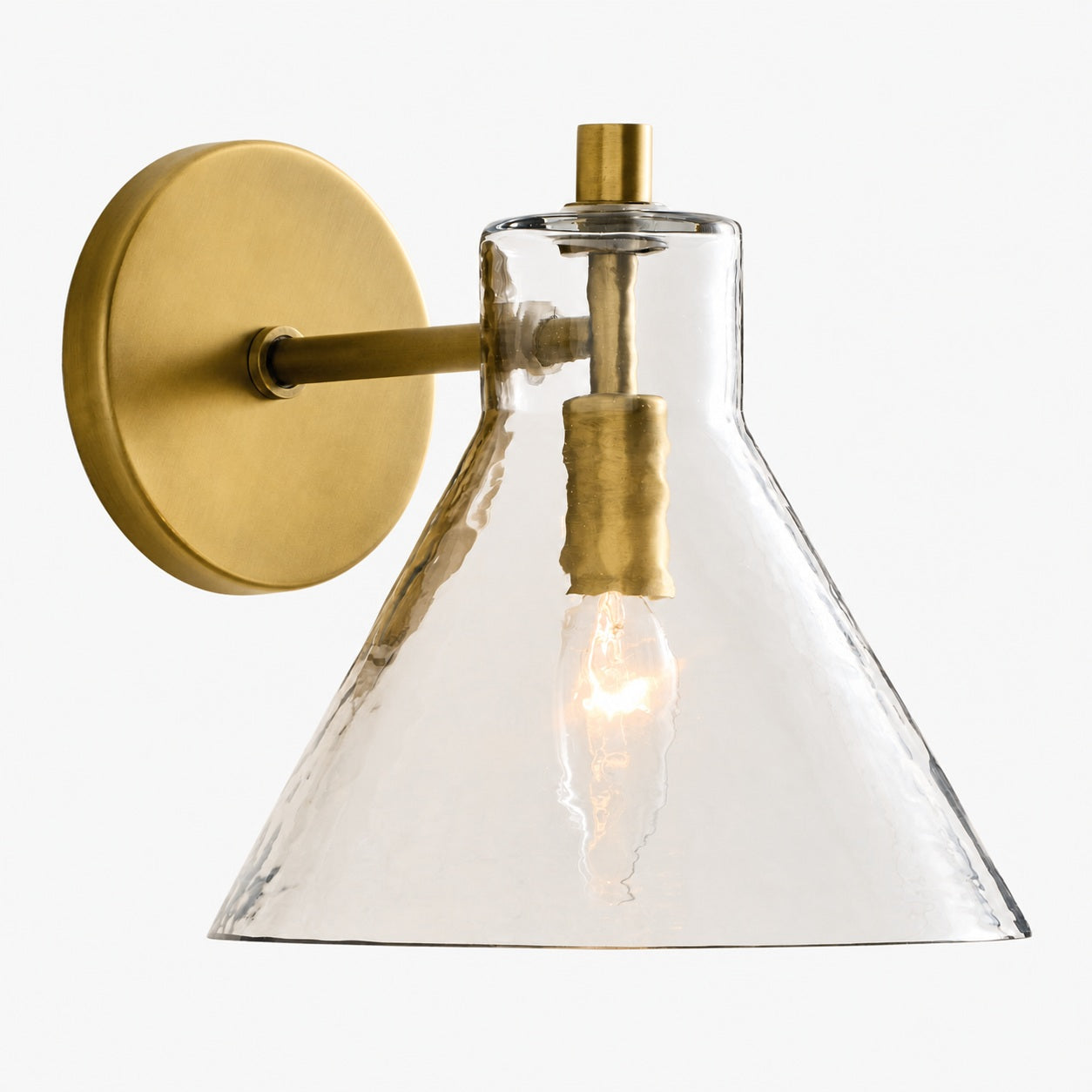 Glavira Recycled Glass Double Sconce - Indoor Brass Wall Lighting