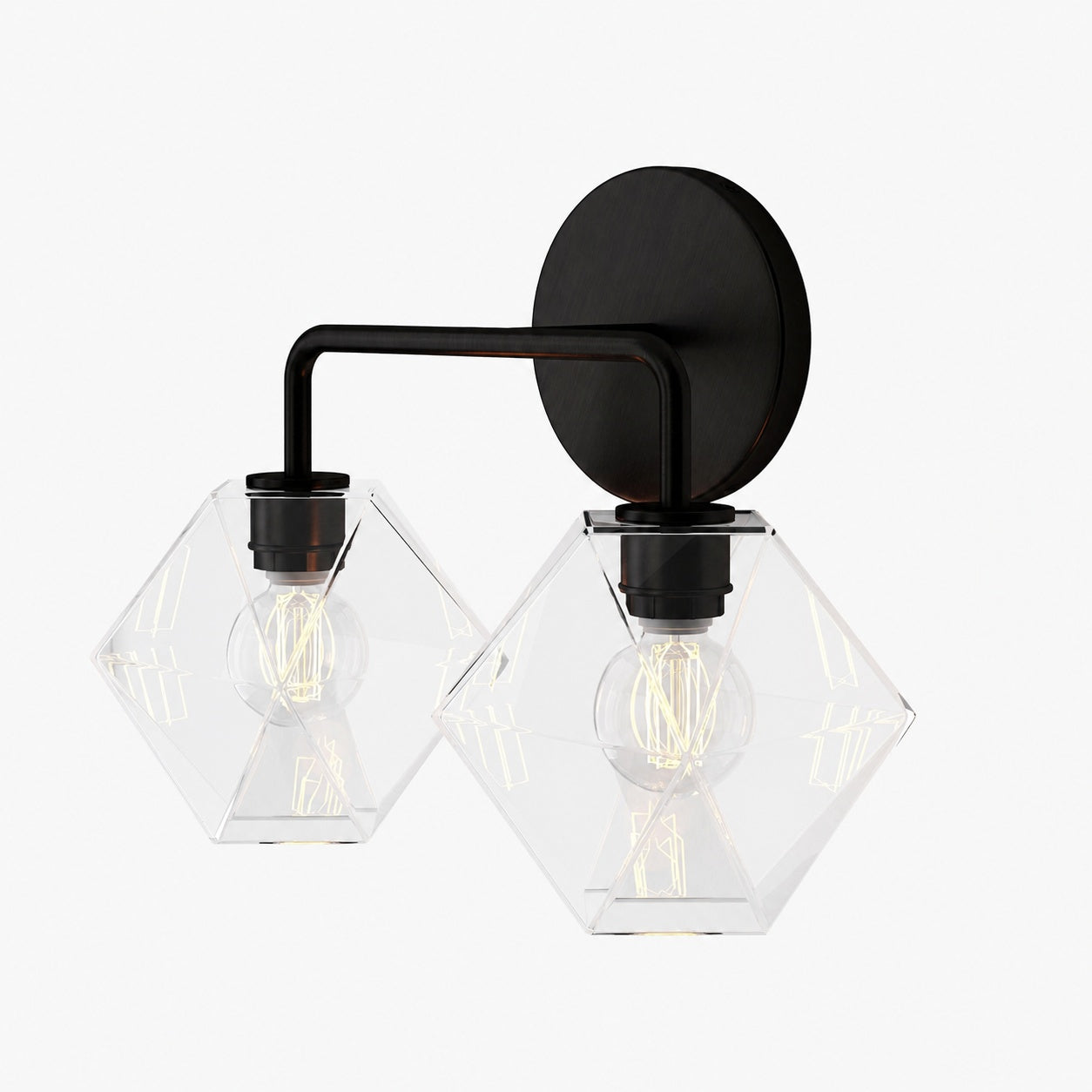 Talvior Geometric Modern Bathroom Sconce - Faceted Shade Light in Luxe Finishes