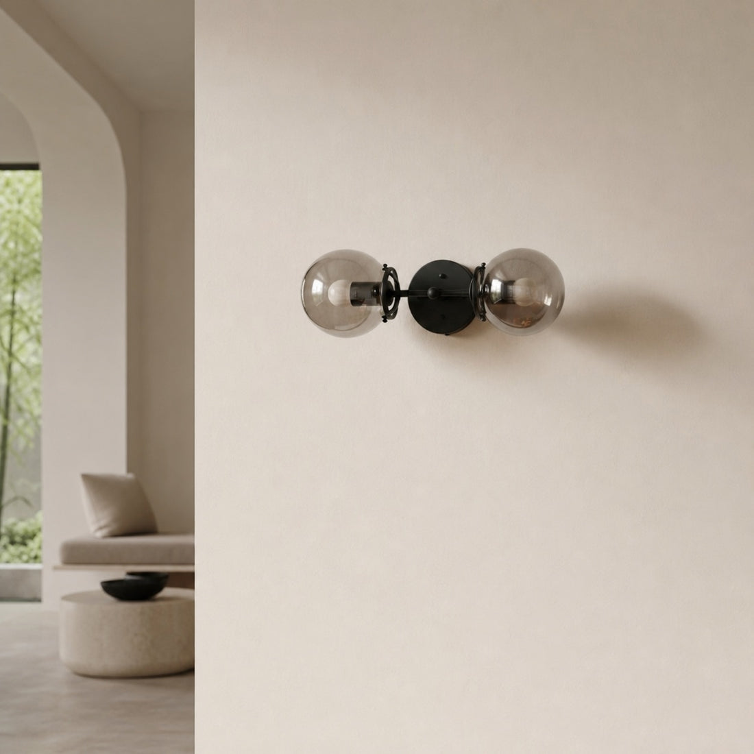 Lumio Globe Double Globe Vanity Wall Light - Rustic Farmhouse Bathroom Wall Fixture