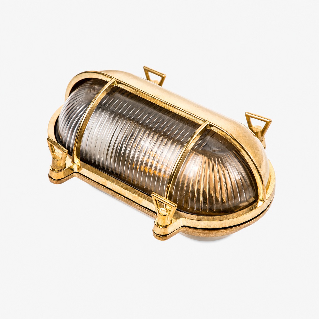 Ivoran Bulkhead Wall Sconce - Brass Caged Glass Vintage Industrial Light for Outdoor and Bathroom