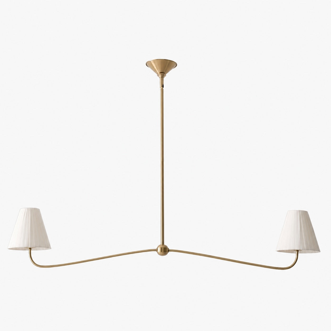 Fibura Metal Modern Linen Shade Linear Chandelier - Clean Lines