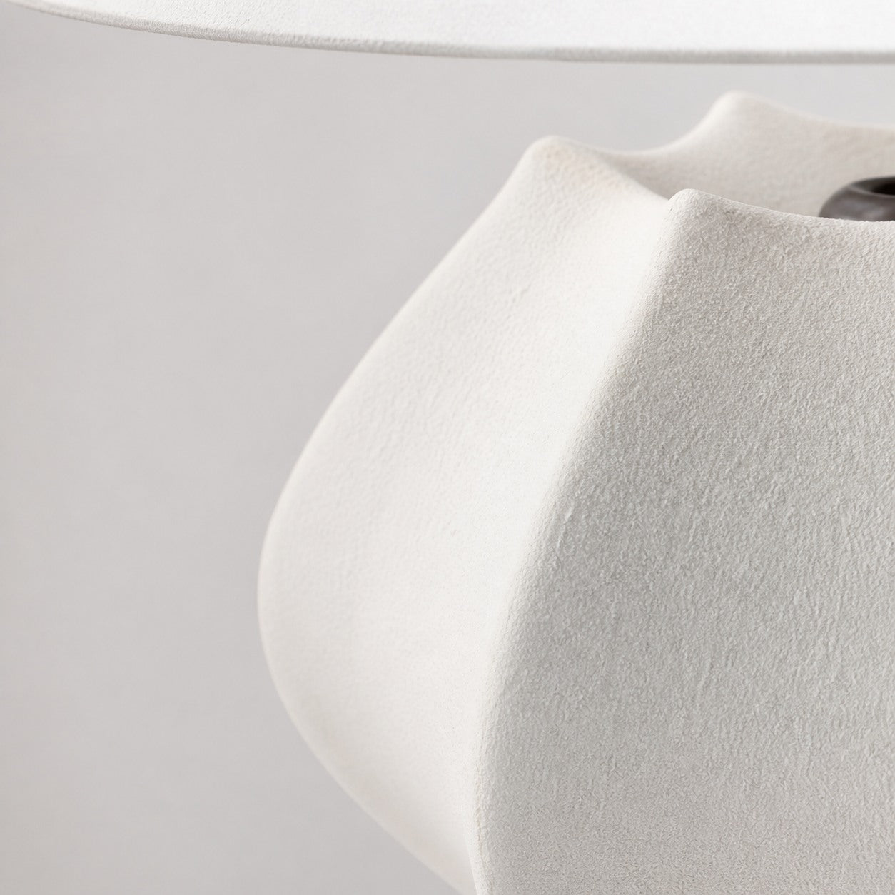 Cordove Table Lamp - Sculptural Ceramic Base and Linen Shade Suitable for Living room, Bedroom or Side Table