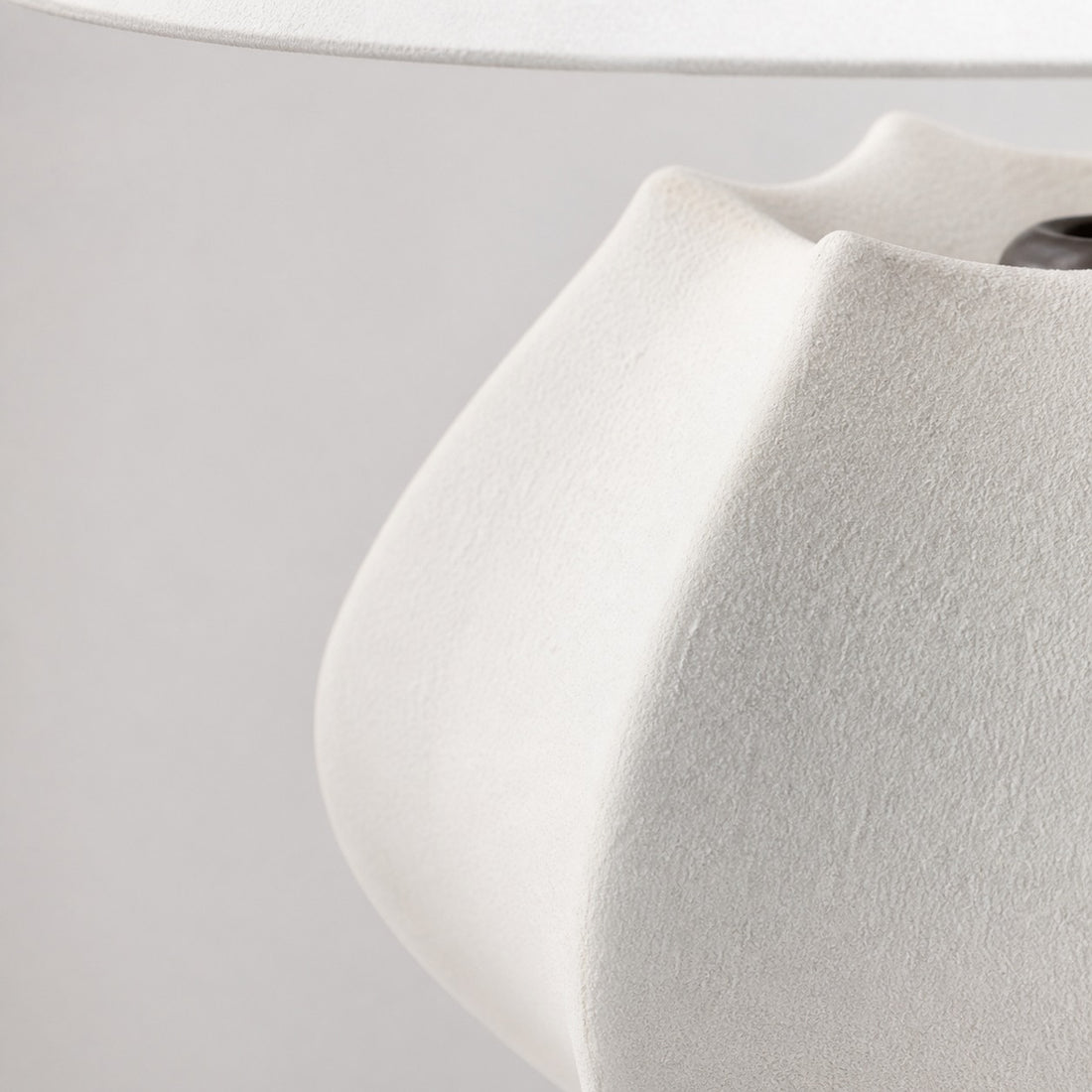 Cordove Table Lamp - Sculptural Ceramic Base and Linen Shade Suitable for Living room, Bedroom or Side Table