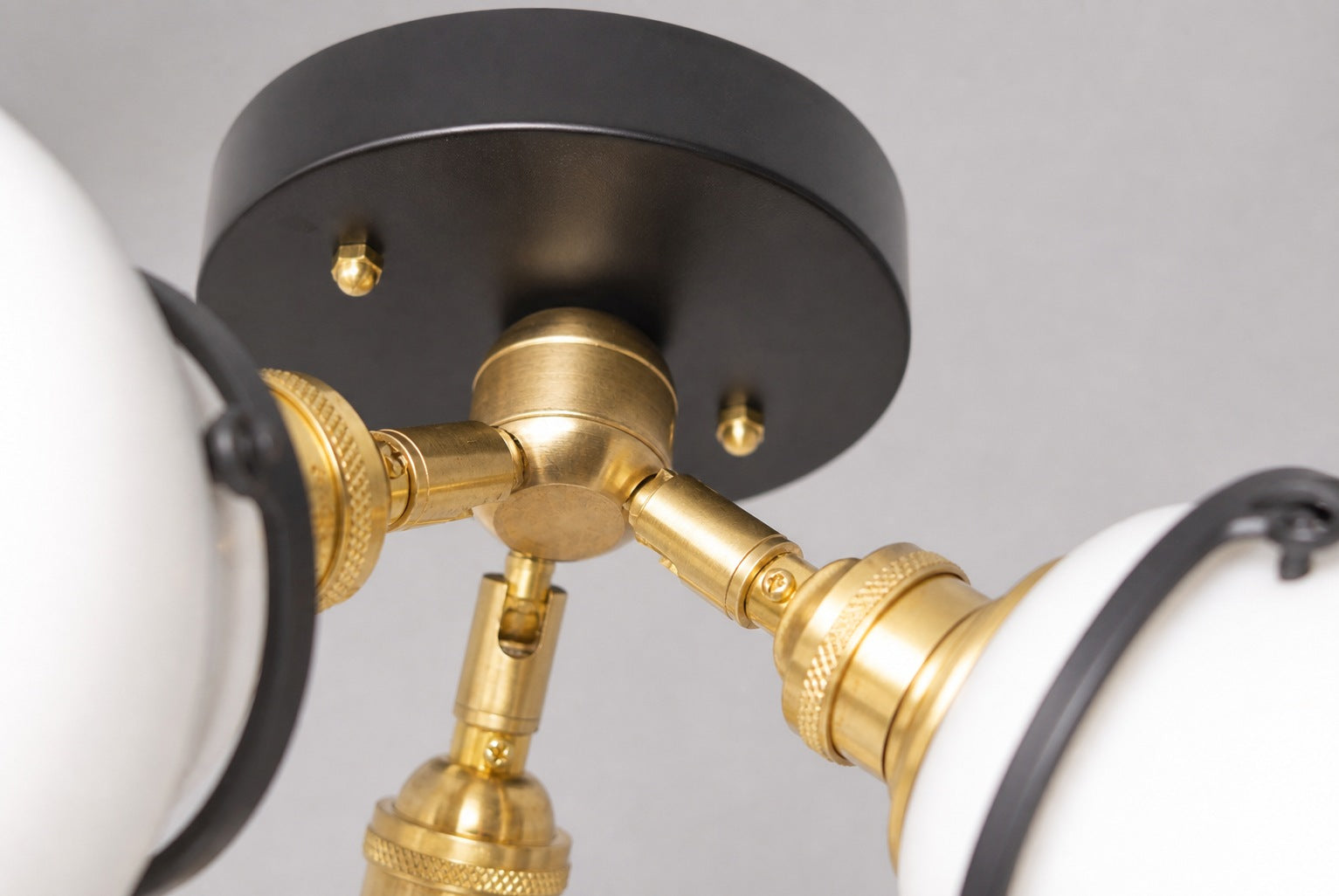 Glorica Glass Globe Light - Mid Century Semi Flush Ceiling Lamp