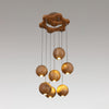 Wooden Orb Sphere Cluster Pendant Light