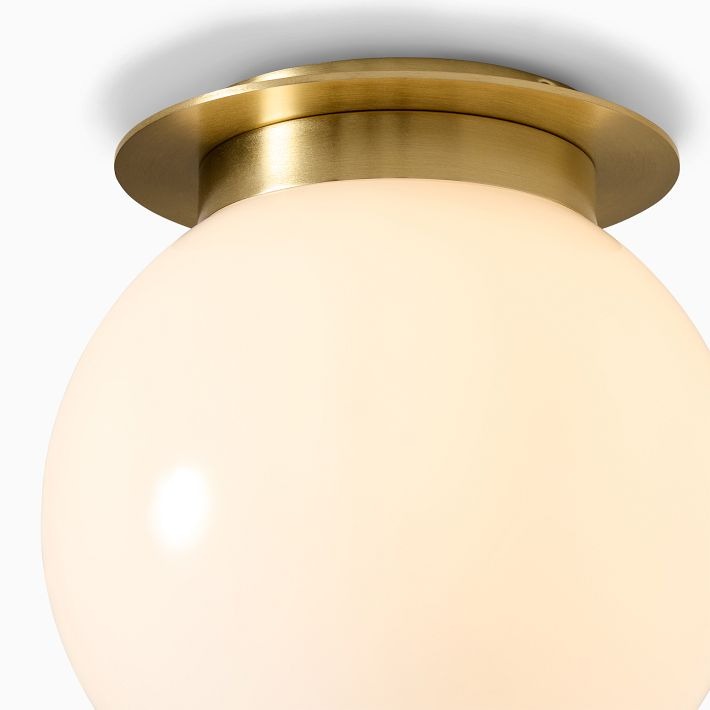Rivolence Flush Mount Ceiling Fixture - Minimal Globe Brass Lighting