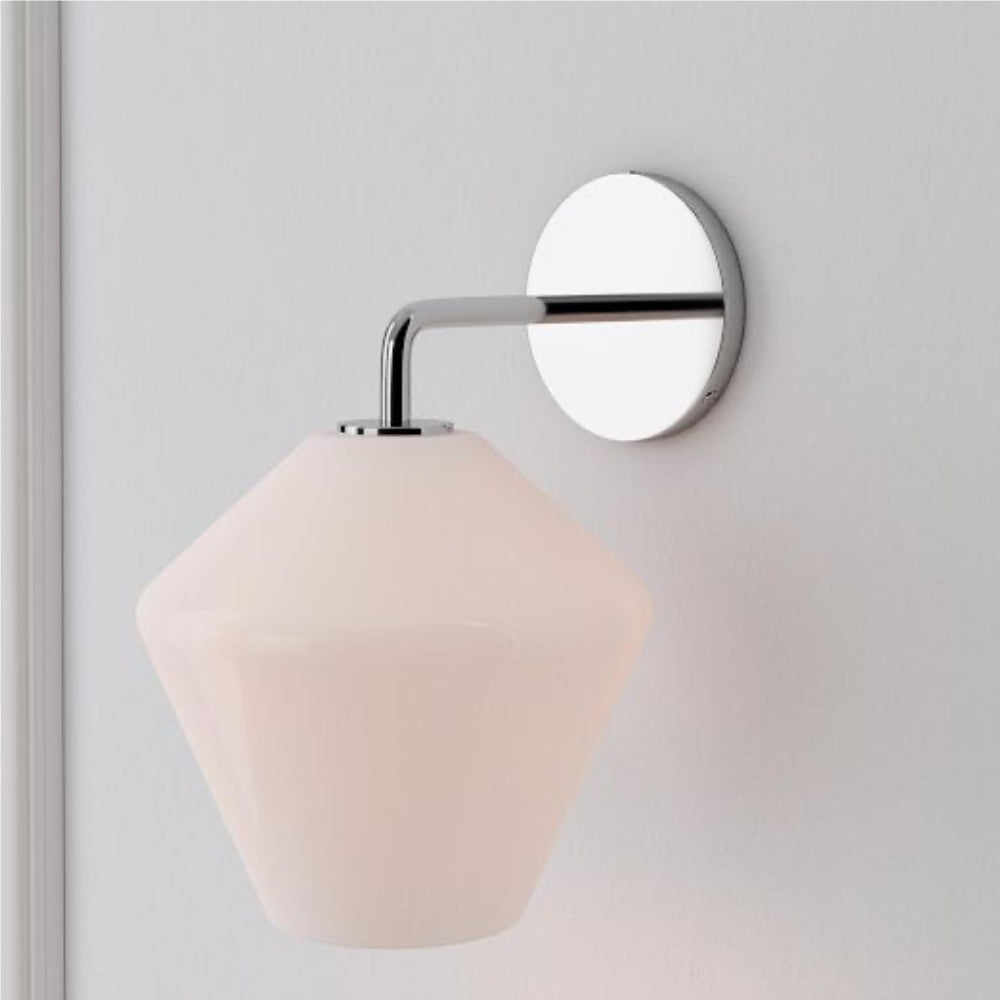 Sculptural Glass Geo Sconce - Modern Bathroom Mirror Globe Wall Light