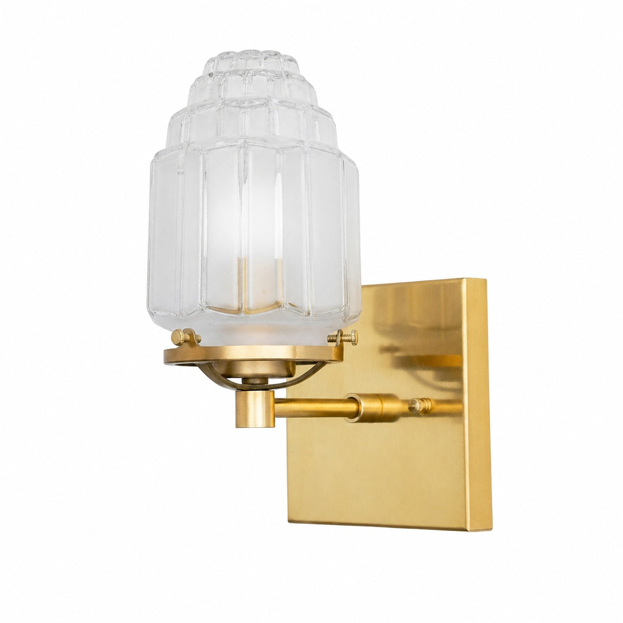 Tierlux Glass Art Deco Wall Sconce - Glass Frosted Globes with Skyscraper Globe