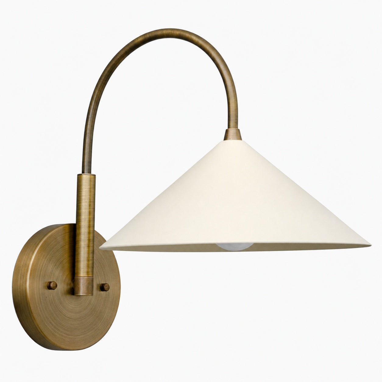 Curva Metal Vintage Wall Sconce  - Elegant Cone Shade for Bedrooms