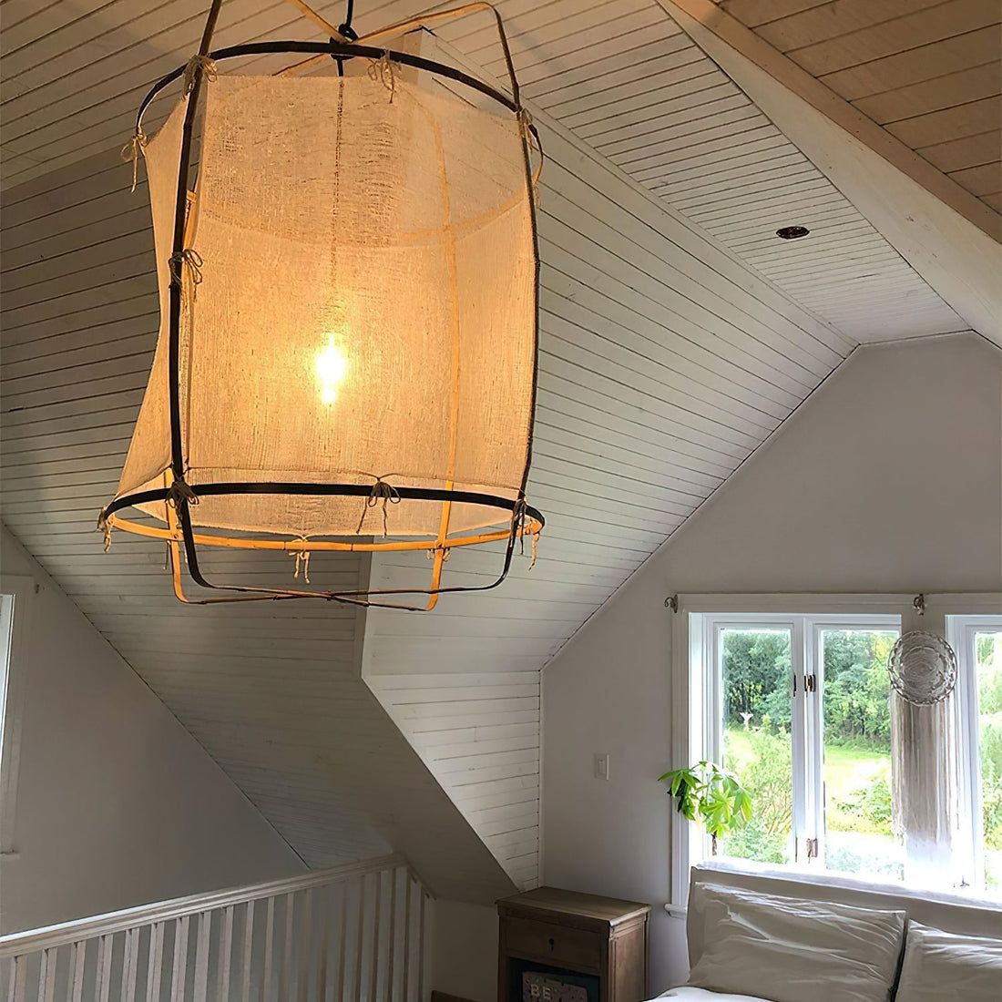 Straight Hollow Tulle Pendant Lighting