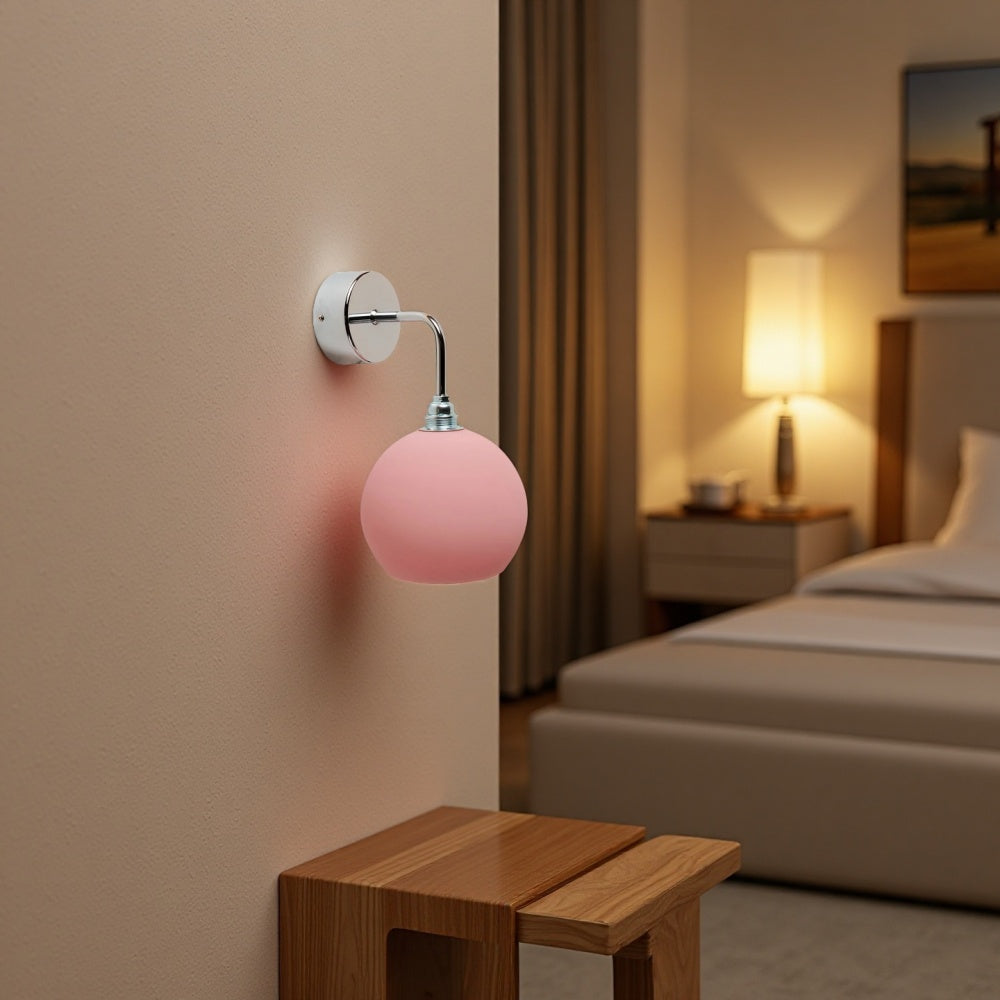 Modern Blown Glass Wall Sconce - Frosted Milk Glass Wall Lamp