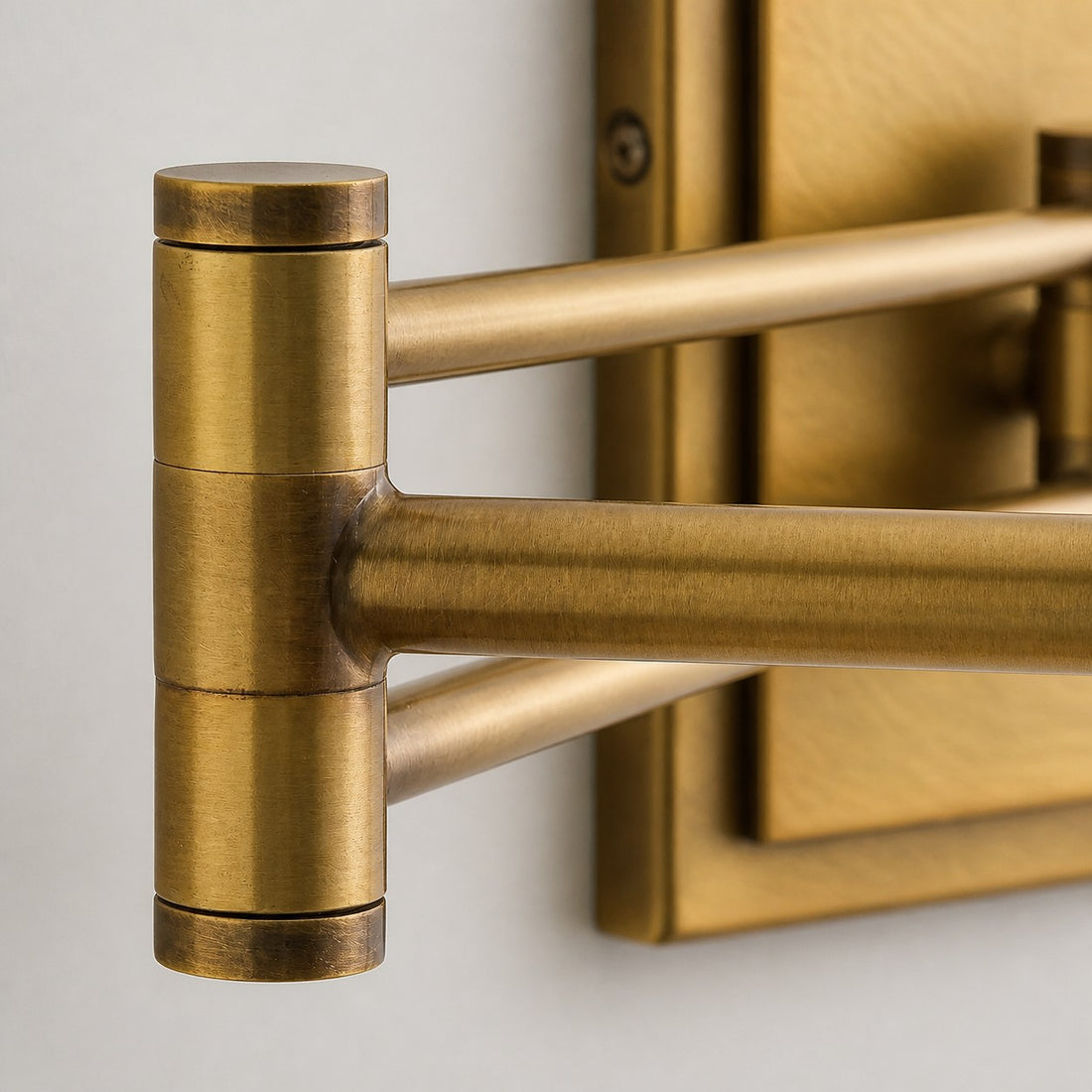 Arcuma Modern Adjustable Arm Wall Sconce with Linen Shade - Contemporary Metal Lighting for Living Room