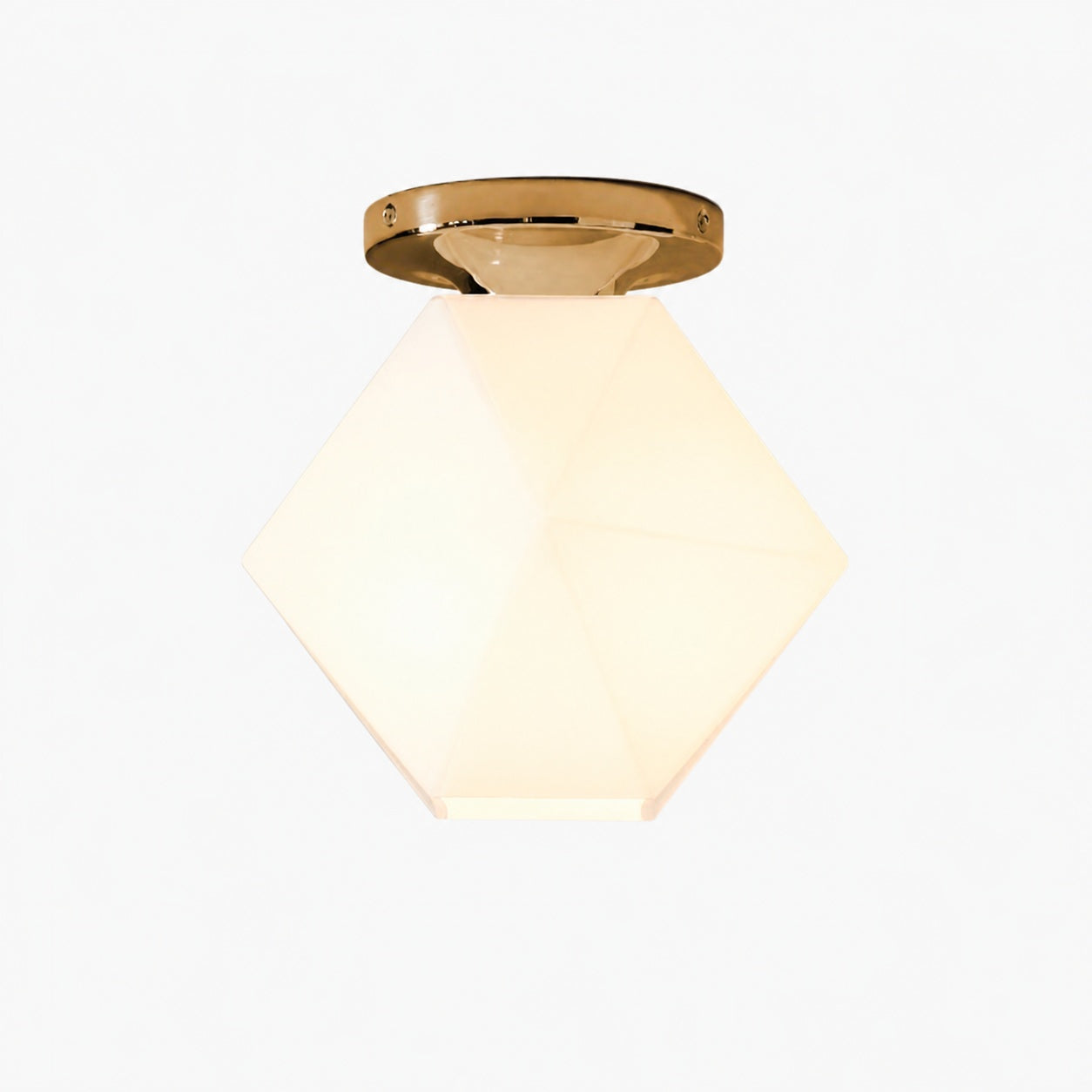 Talvior Sculptural Flush Mount Ceiling Light – Faceted Glass for Modern Interiors