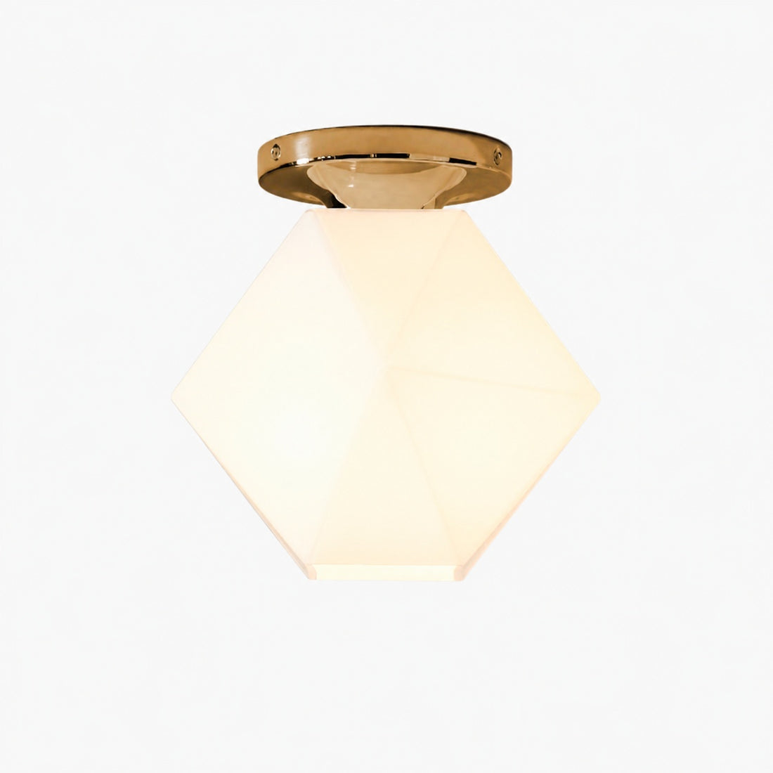 Talvior Sculptural Flush Mount Ceiling Light – Faceted Glass for Modern Interiors