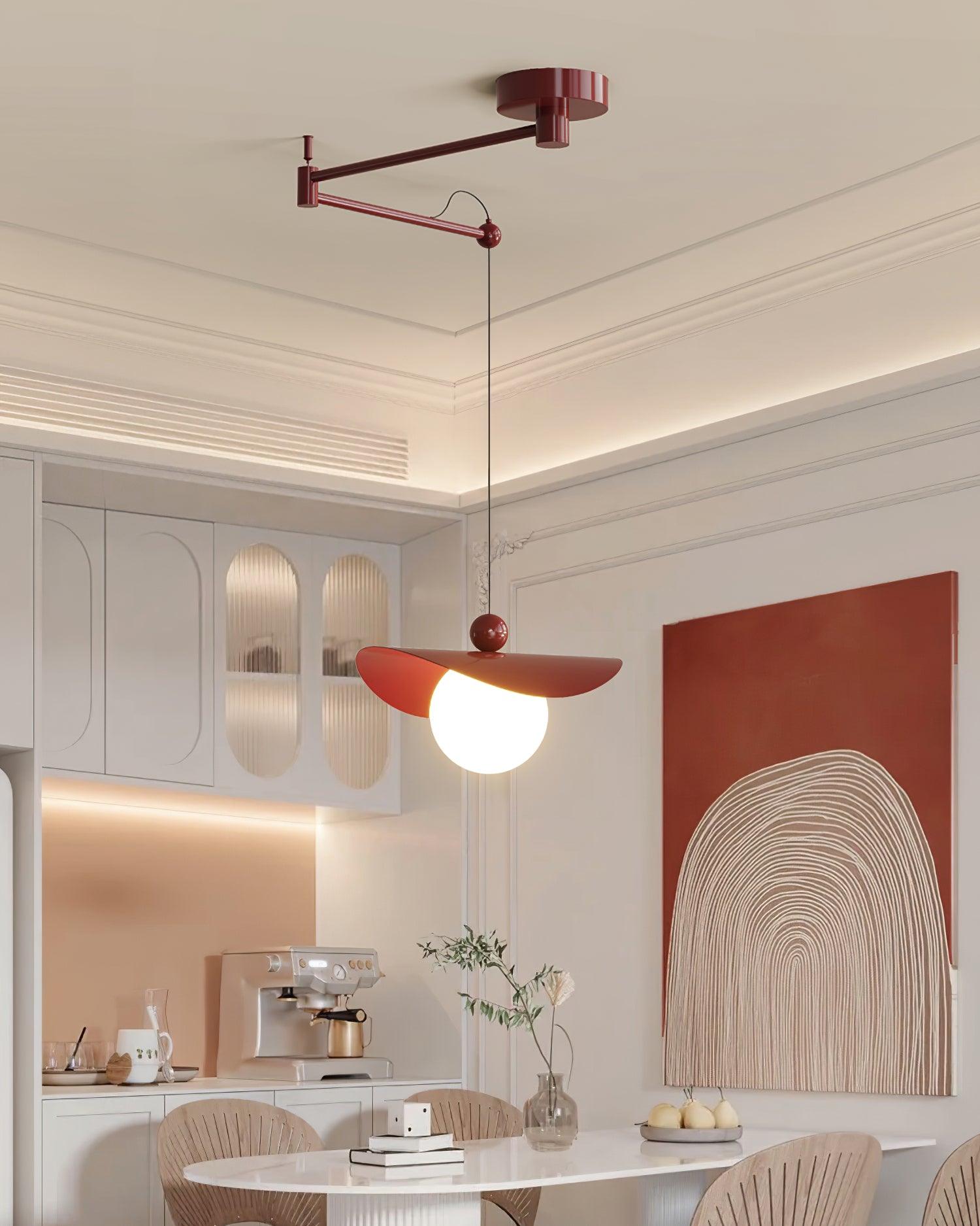 Simple Adjustable Metal Swing Arm Pendant Lamp