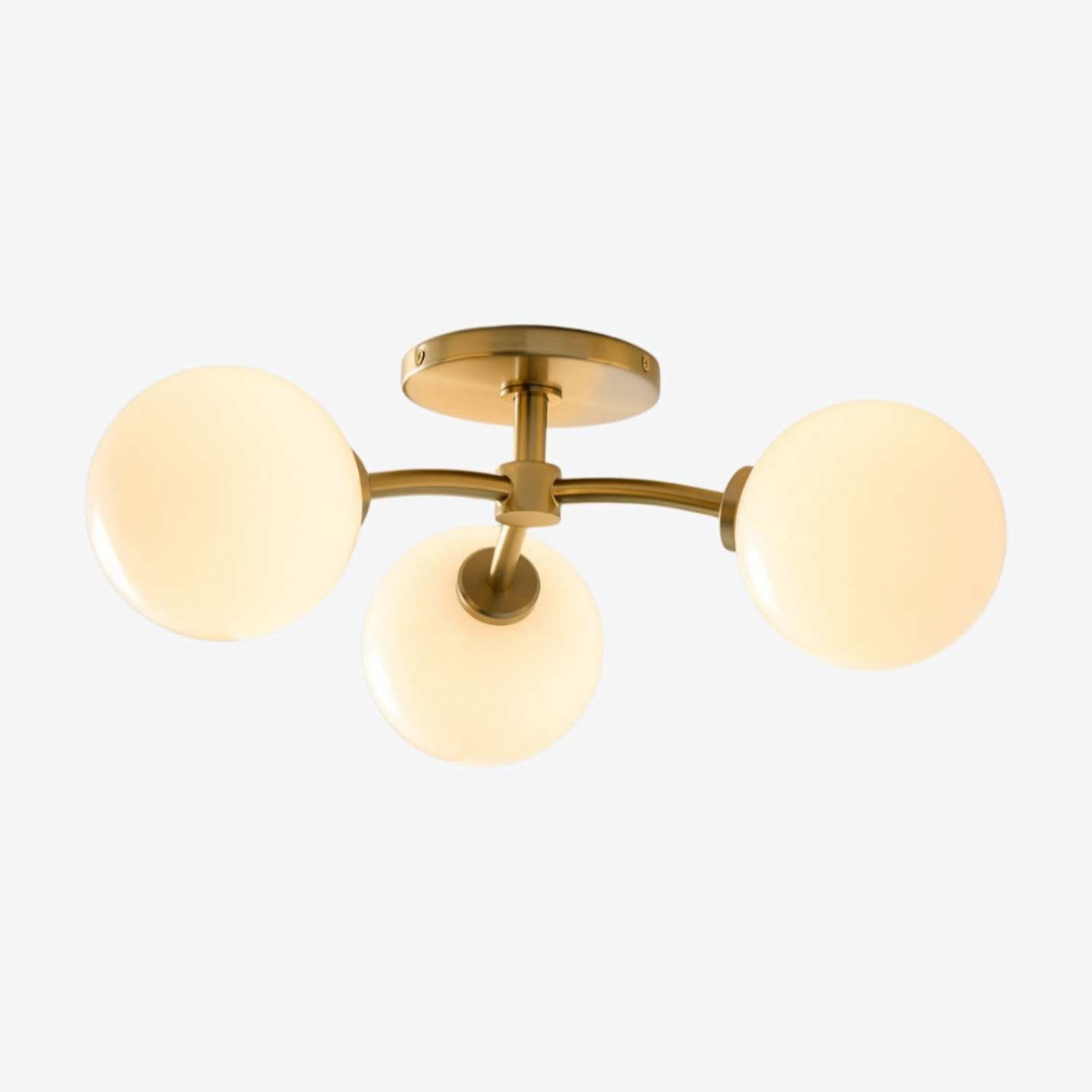 Arden Glass Contemporary 3 Light Ceiling Fixture - Sculptural Multi-Light Fixture for Living Spaces