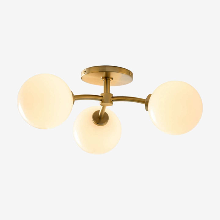 Arden Glass Contemporary 3 Light Ceiling Fixture - Sculptural Multi-Light Fixture for Living Spaces