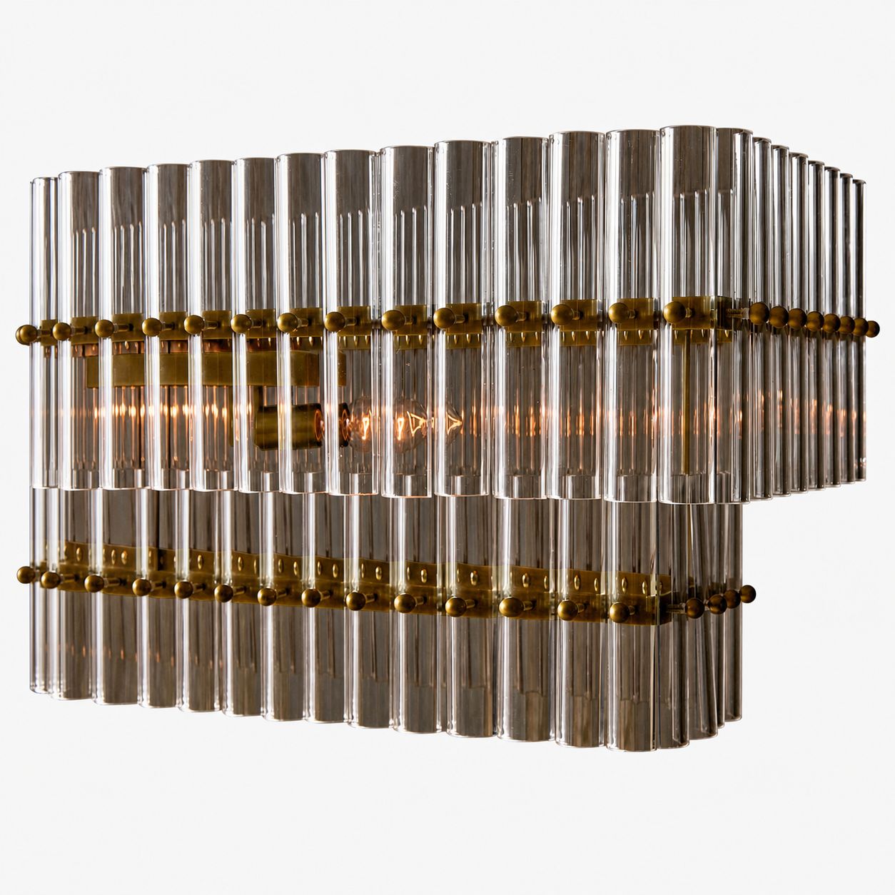 Lumora Crystal Pendant Light – Elegant Tumbled Brass & Cut Glass