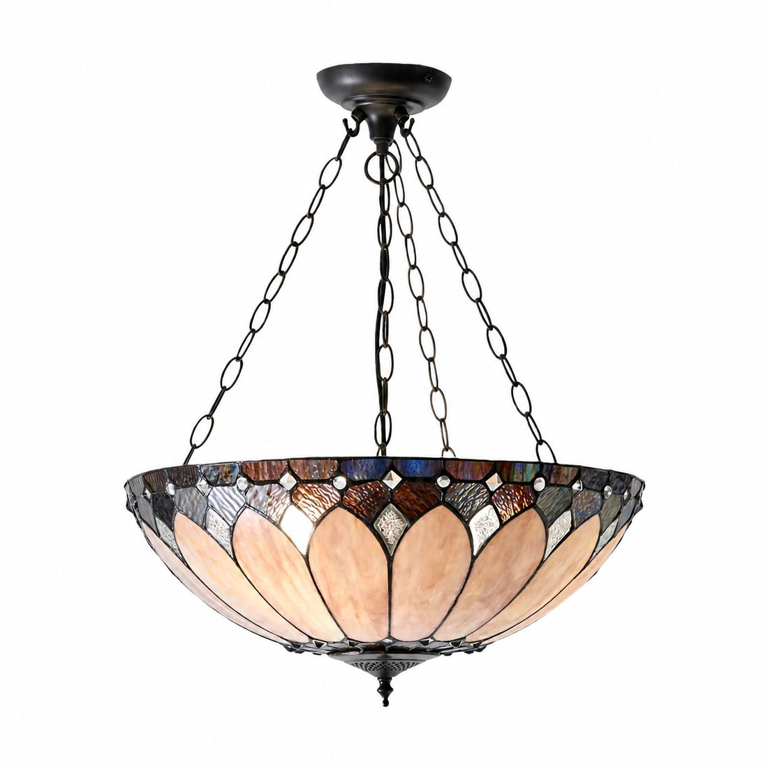 TF Brooklyn Inverted Pendant – Deco Glass Pendant Light with Adjustable Chain for Home Spaces
