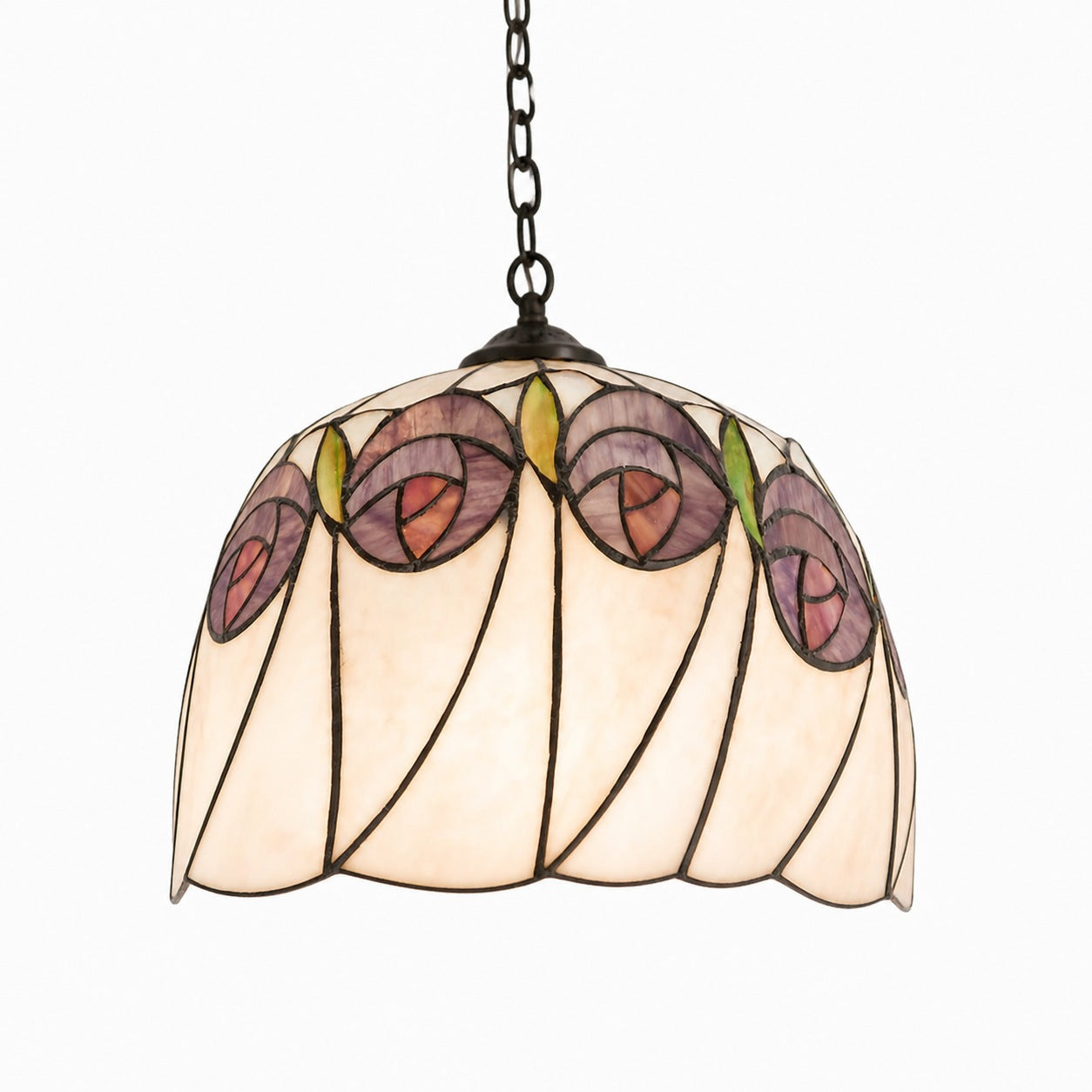 TF Hutchinson Tiffany Pendant Lamp - Inverted Art Glass Adjustable Pendant Light for Home