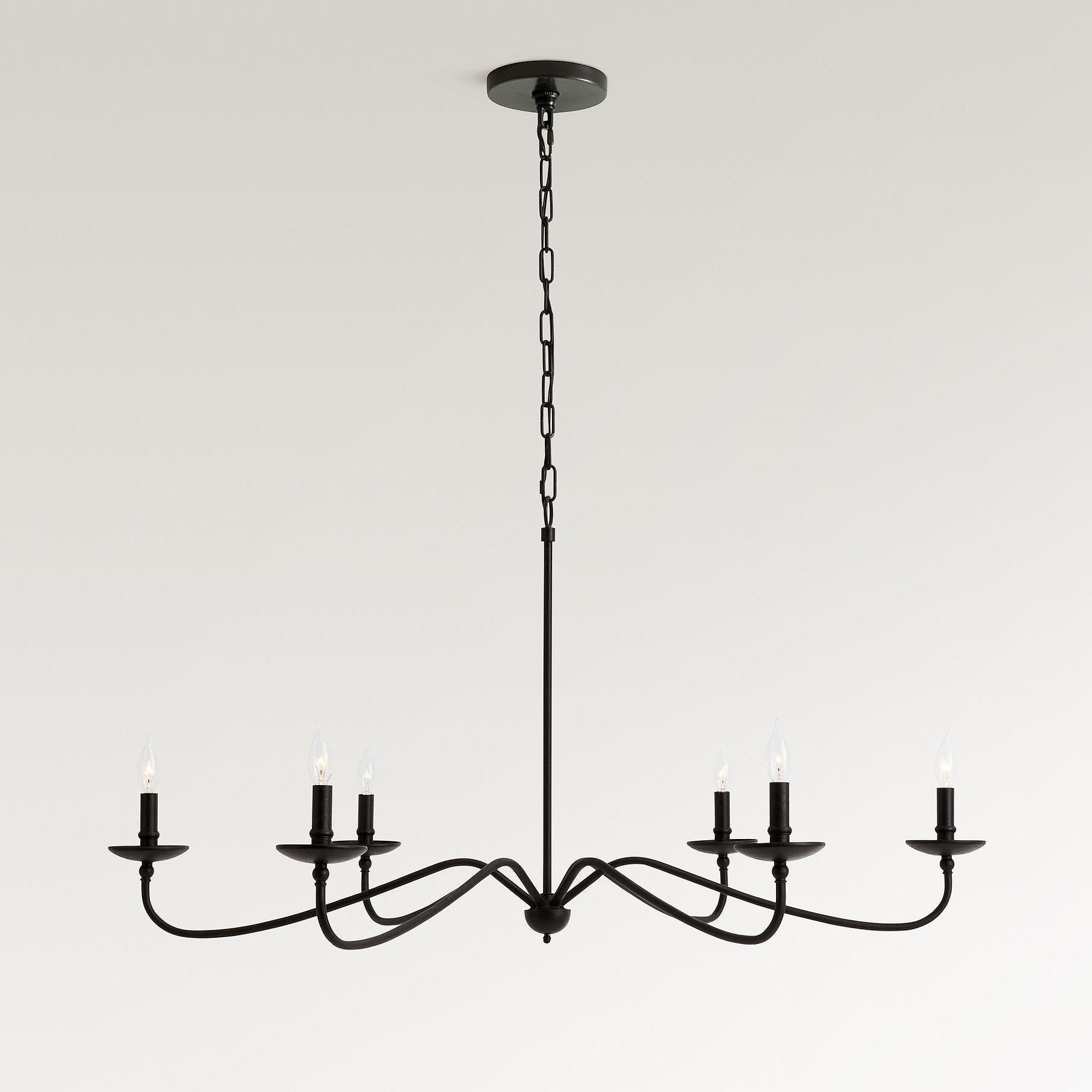Rowan Timeless Iron Candle Design Chandelier - Industrial Interior Lighting For Bedroom