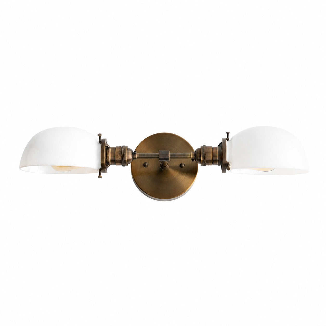 Ornato Luxe Mid-Century Vanity Light - Brass Bathroom Fixture with Opal Glass
