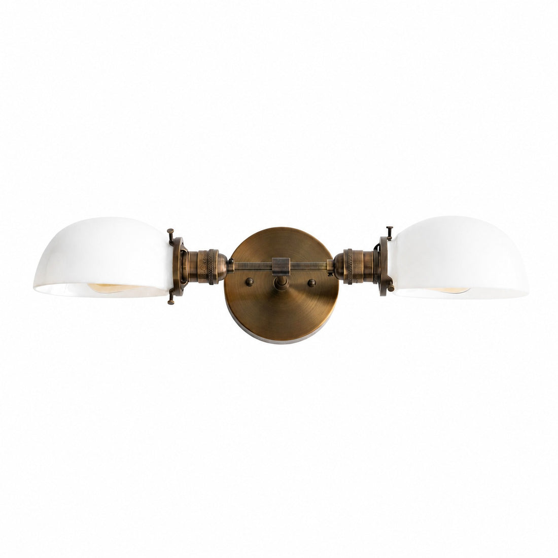 Ornato Luxe Mid-Century Vanity Light - Brass Bathroom Fixture with Opal Glass