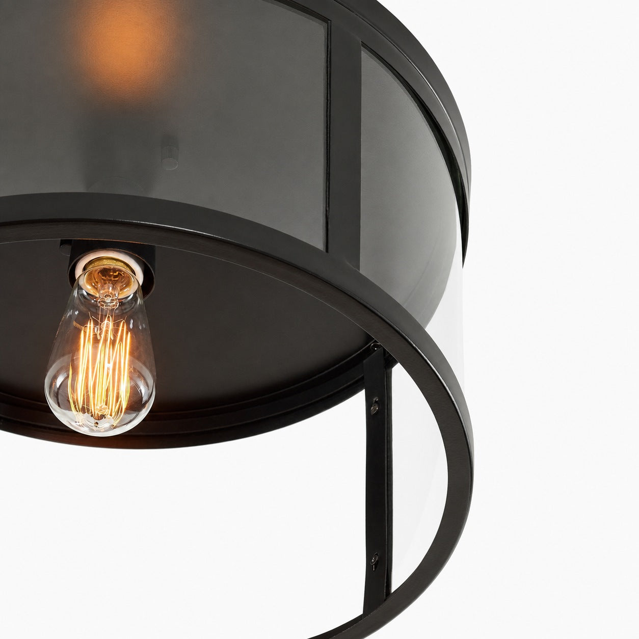 Ferrix Minimalistisch Iron Flush Mount Ceiling Light - Modern Outdoor Glass Ceiling Lamp