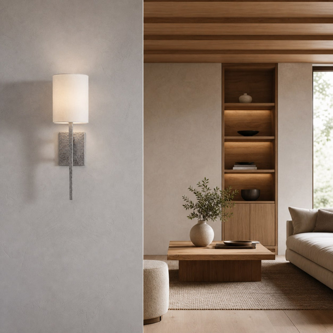 Texturoc Linear Wall Light - Modern Hammered Wall Sconce