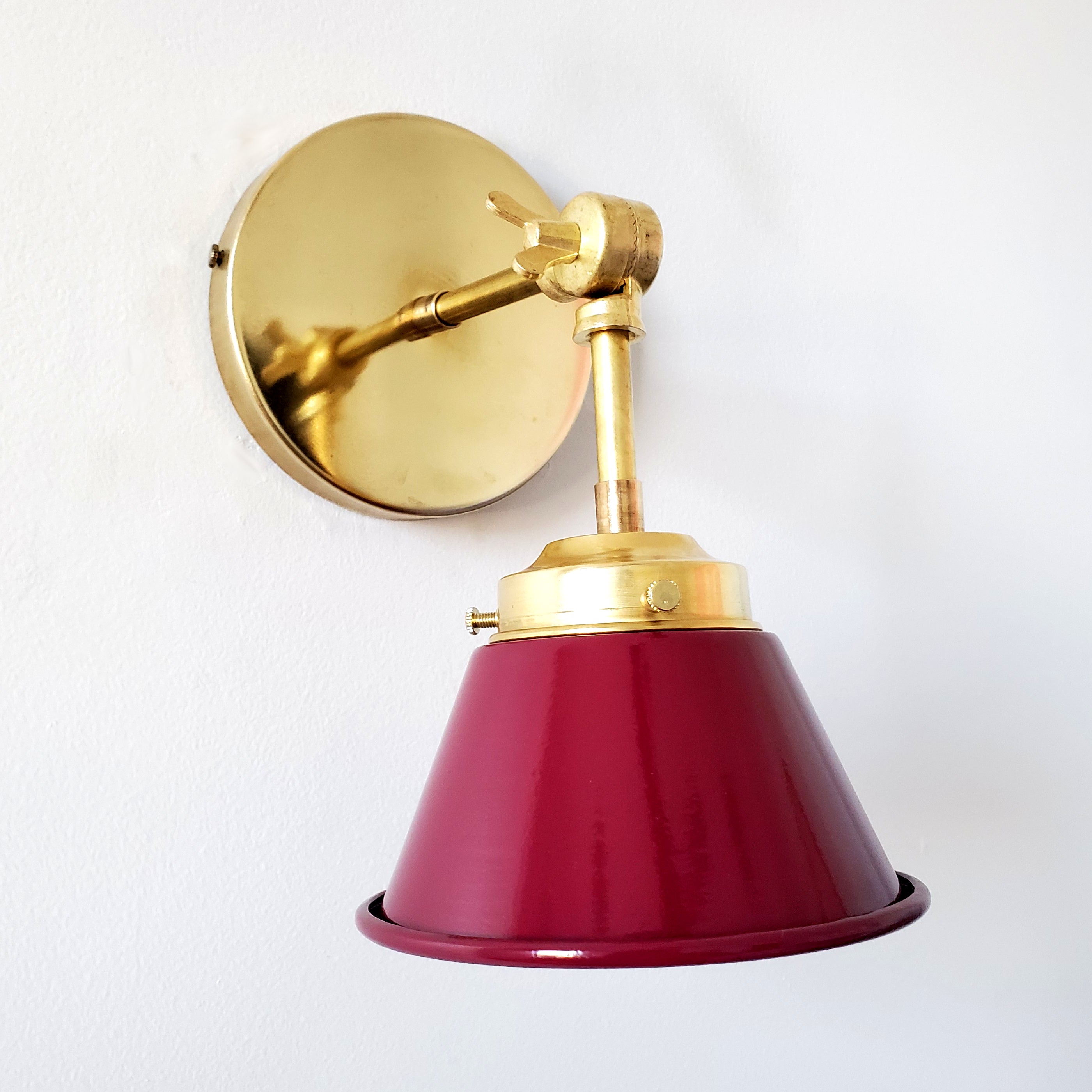 Modern Cone With Elegant Swivel Mechanism Brass Wall Lamp