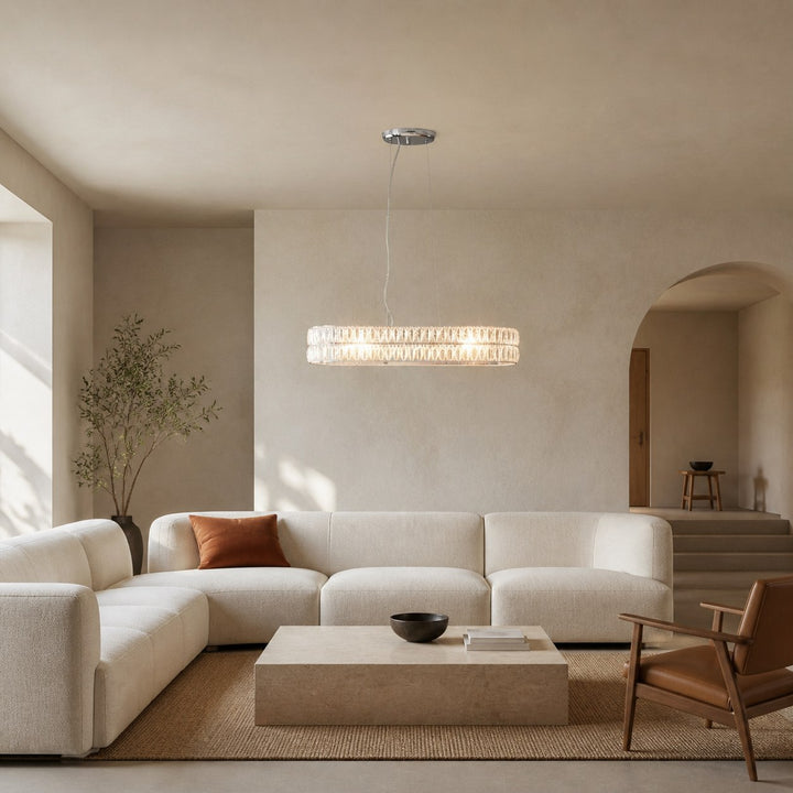 Glomara Style Geometric Crystal Pendant Light – Glamorous Dining Room Centerpiece