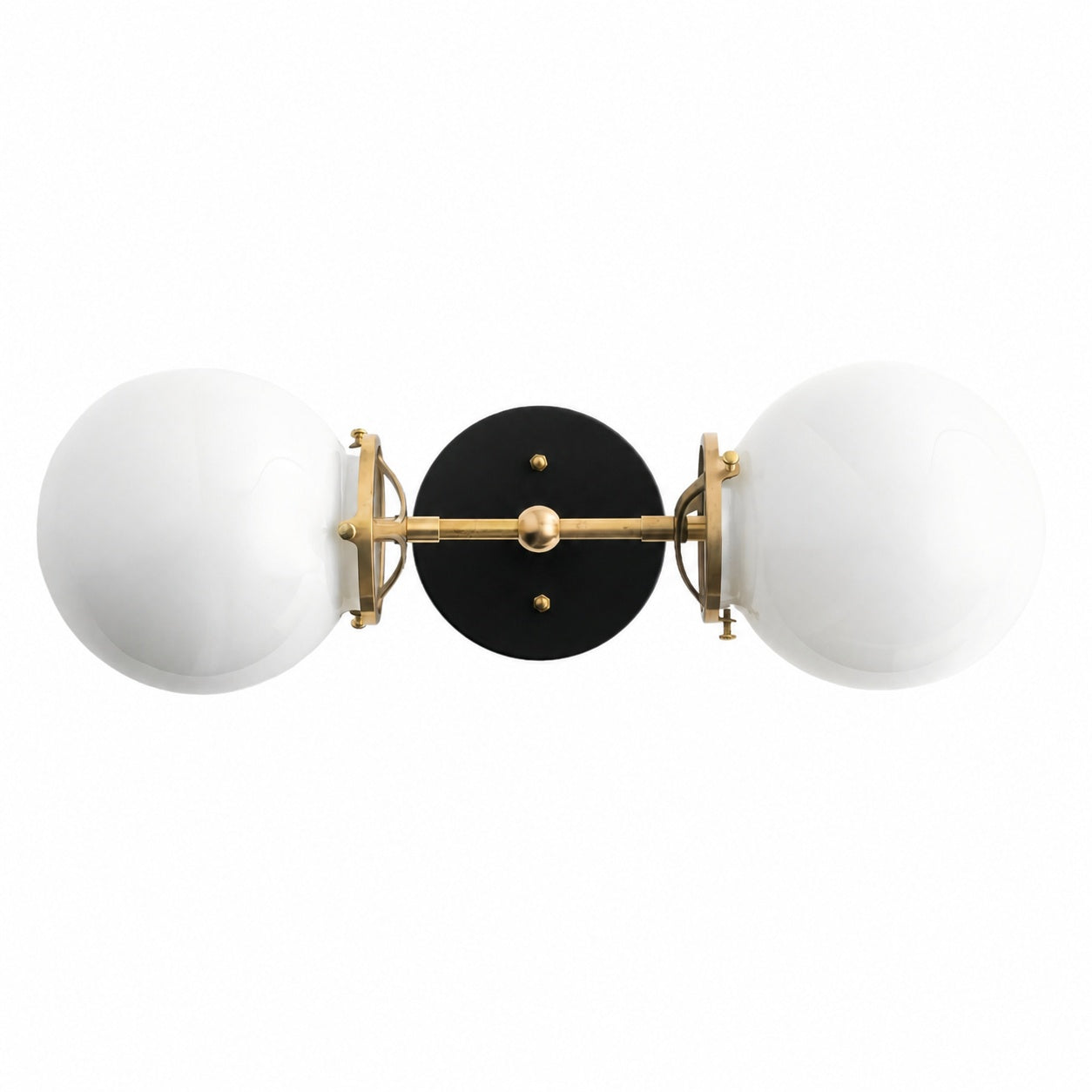 Lumio Globe Art Deco Vanity Light -  Opal Globe Bathroom Sconce