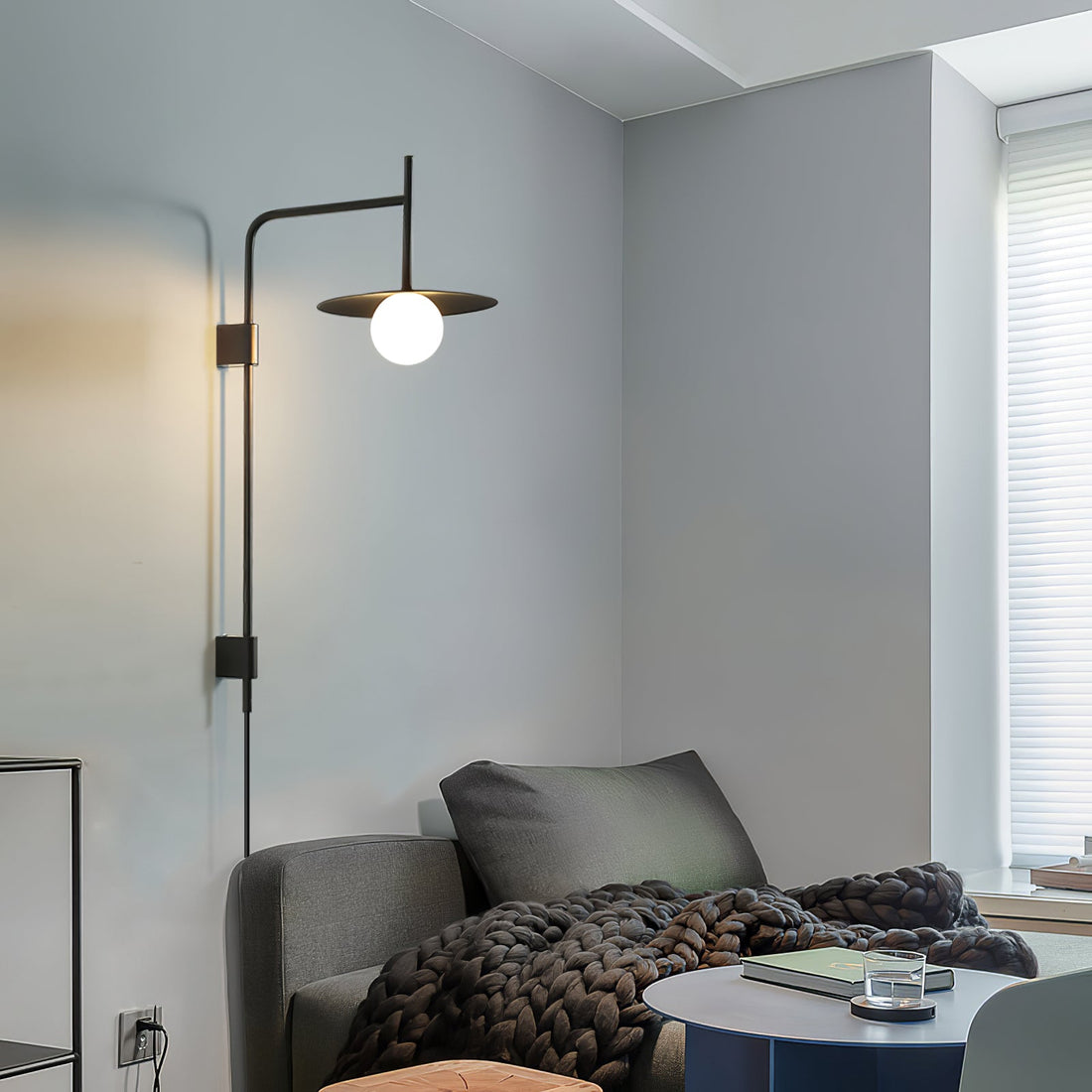 Gea Metal Swing Arm Wall Lamp - Scandinavian Minimalist Nordic Sconce