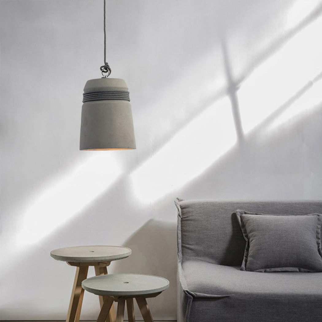 Nordic Cement Hemp Rope Pendant Lamp