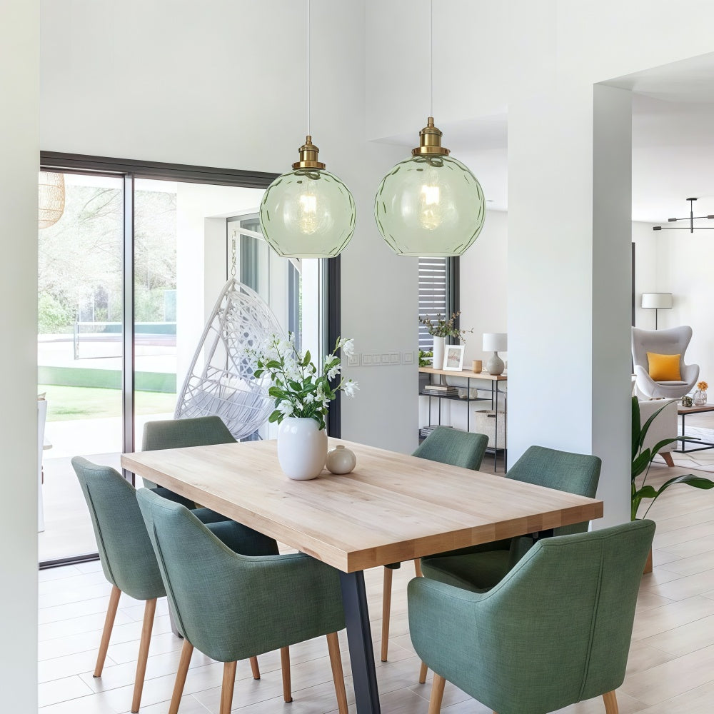 Single Hammered Glass Globe Pendant Light