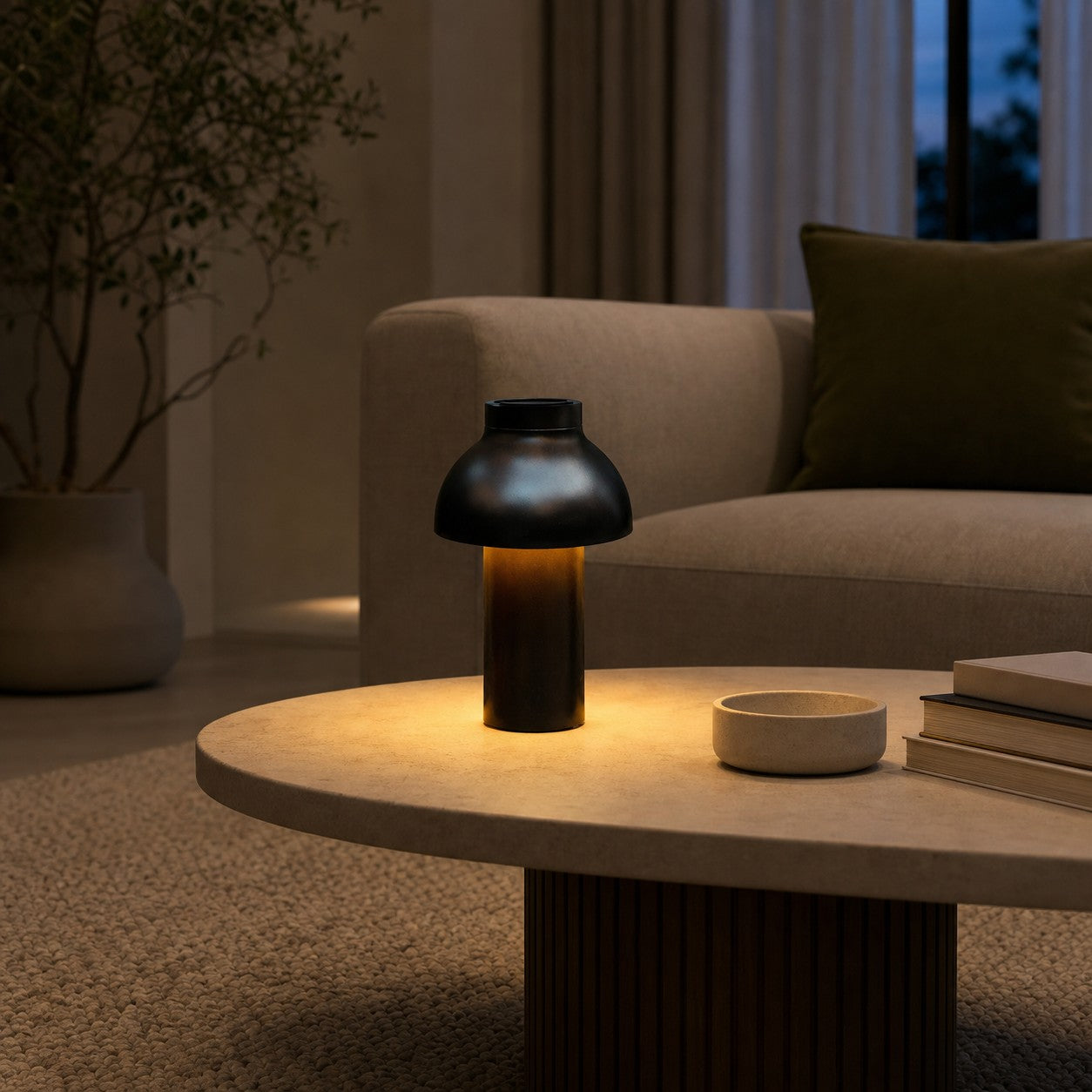 Modern Portable Table Lamp – Minimalist Rechargeable Light for Indoor Outdoor Use