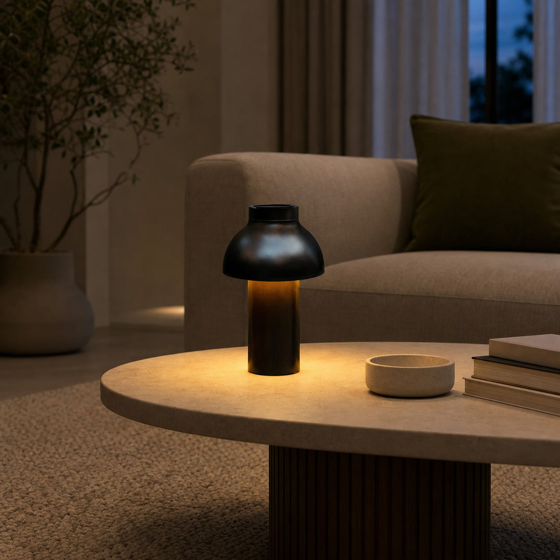 Modern Portable Table Lamp – Minimalist Rechargeable Light for Indoor Outdoor Use