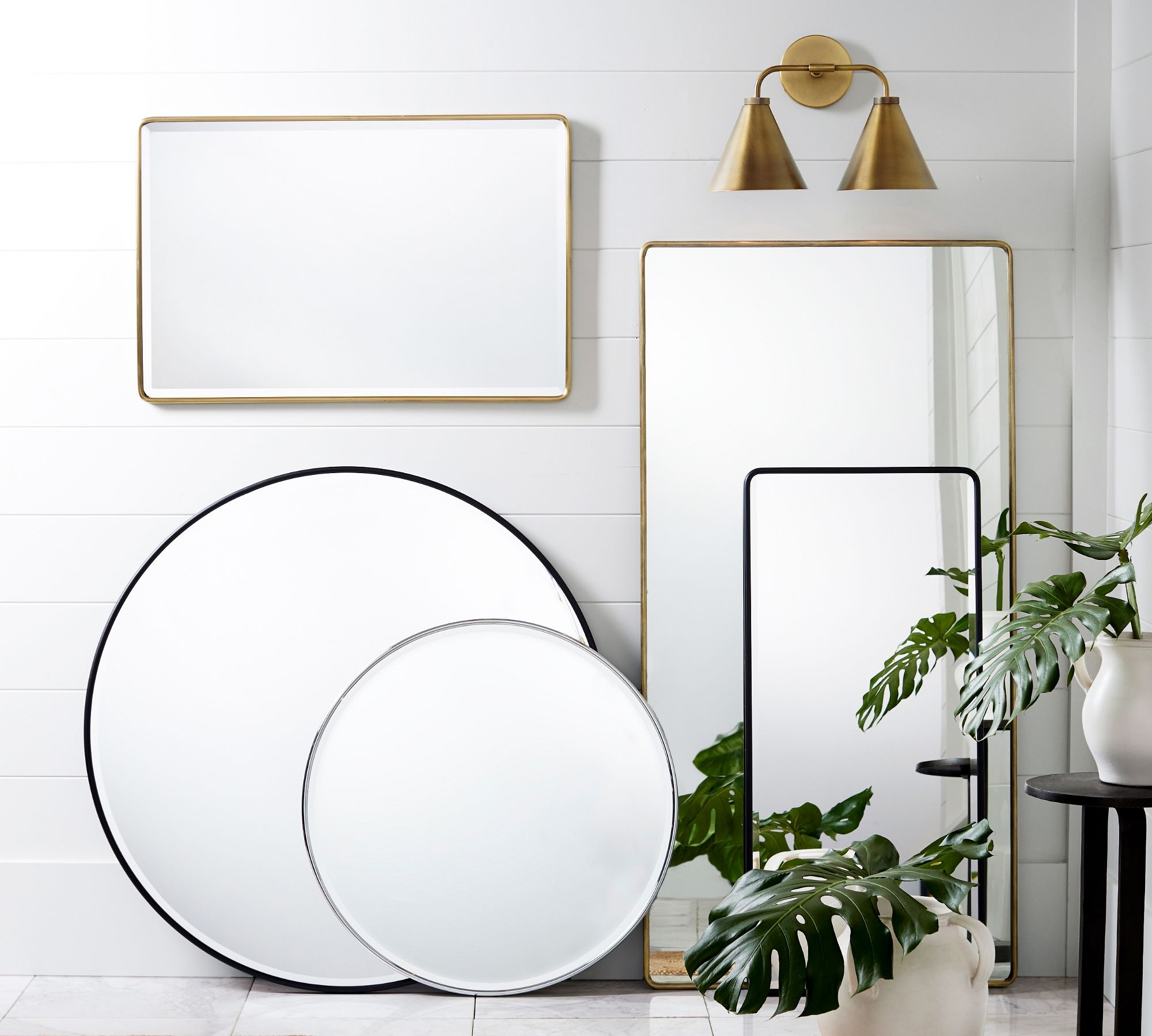 Korvi Iron Tapered Sconce Light - Wall Fixture in Black or Brass