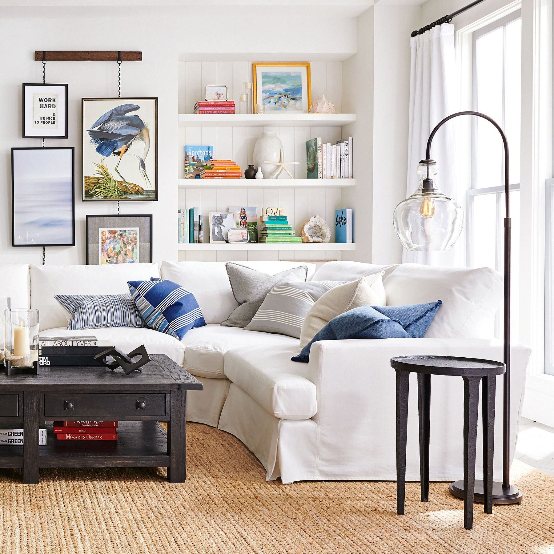 Lawson Rippled Glass Modern Floor Lamp – Artisan Design for Bedroom or Lounge