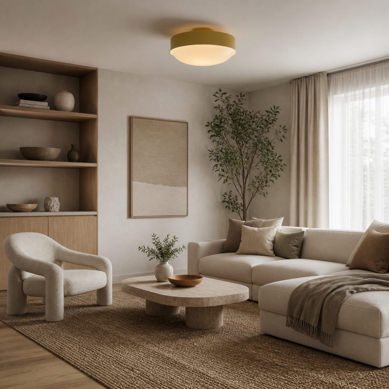 Rolvona Ceiling Fixture – Timeless Modern Aesthetic with Diffuse Ambient Light