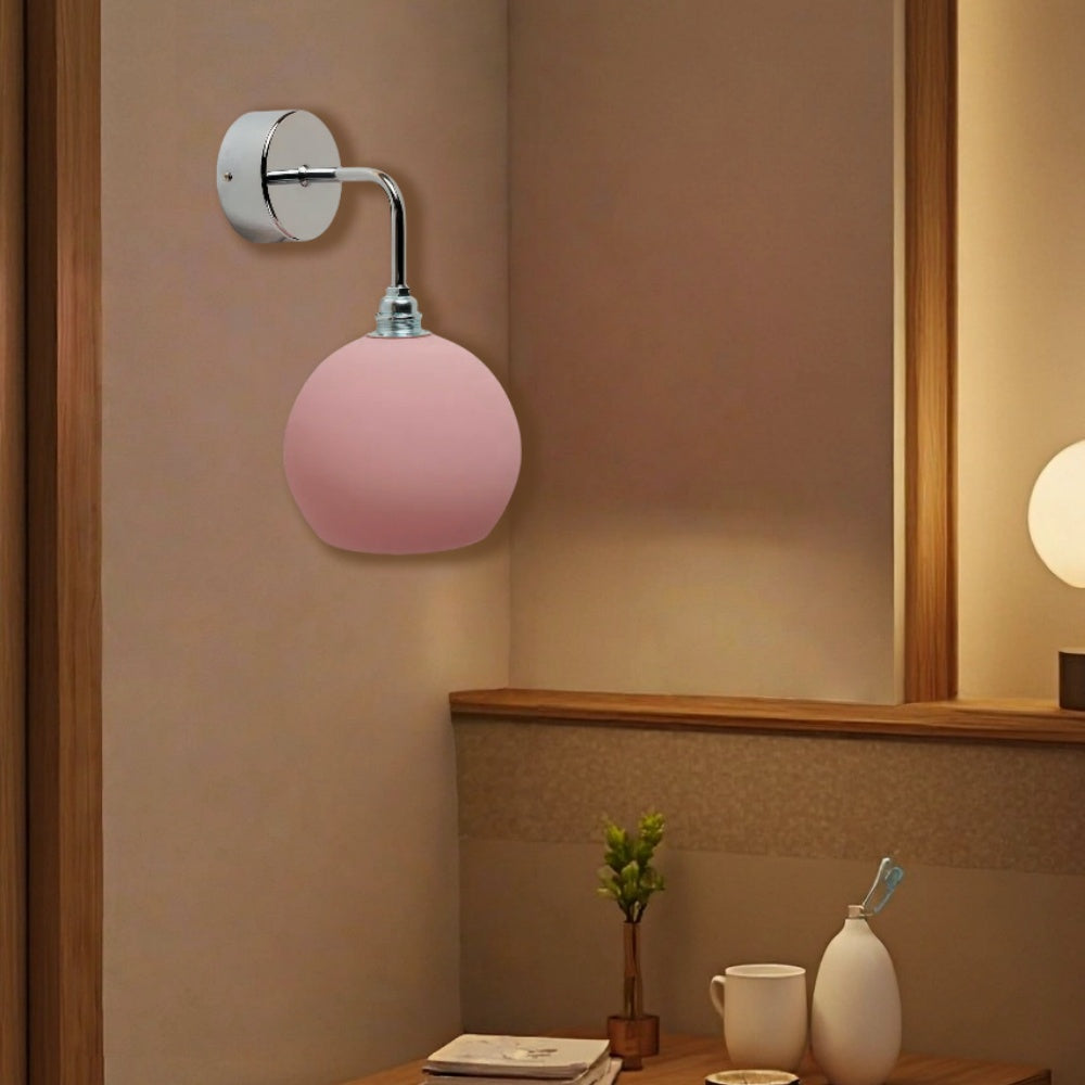 Modern Blown Glass Wall Sconce - Frosted Milk Glass Wall Lamp
